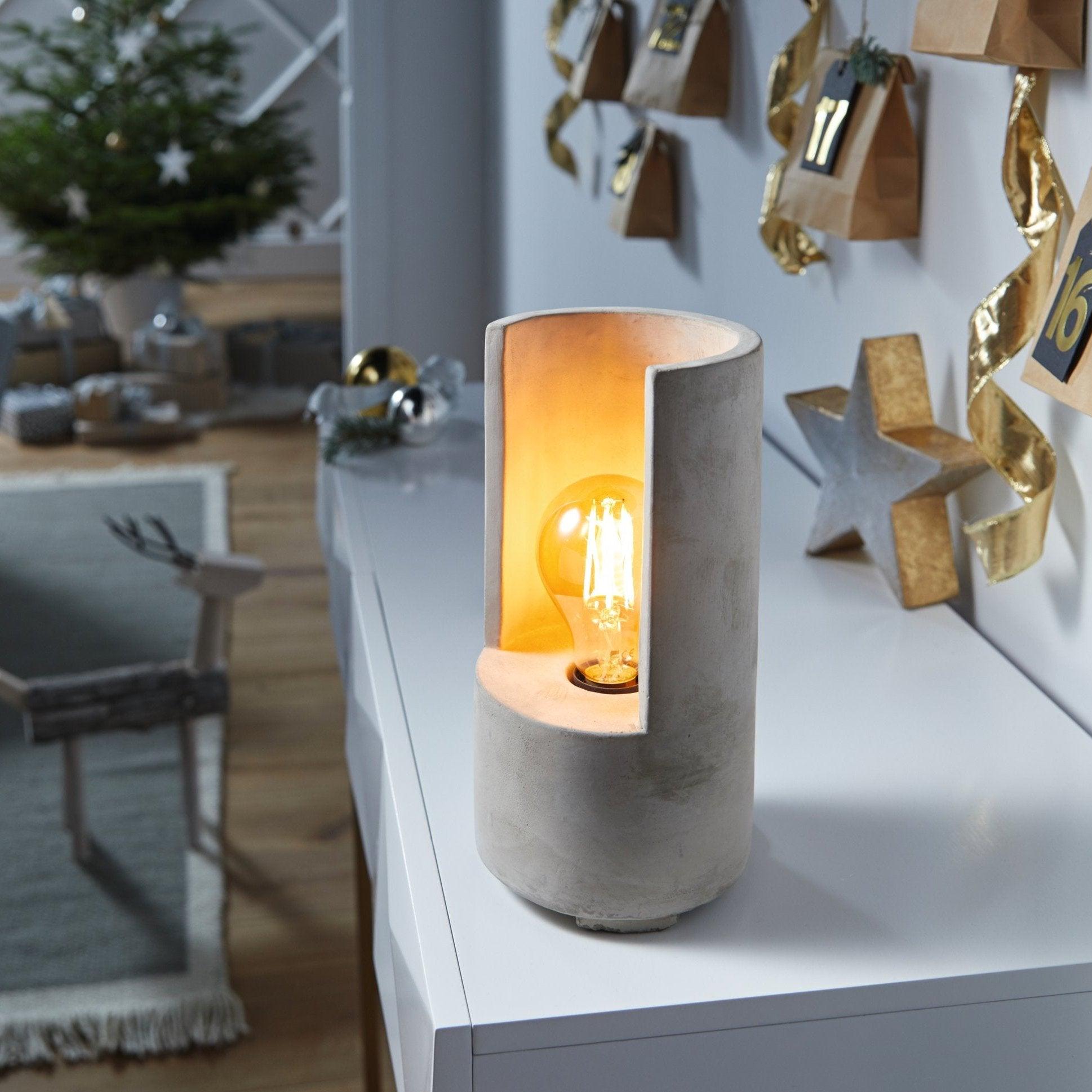 eglo lynton grey concrete table lamp living room image