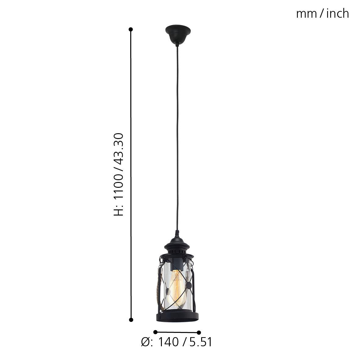 eglo bradford lantern style black ceiling pendant kitchen lighting