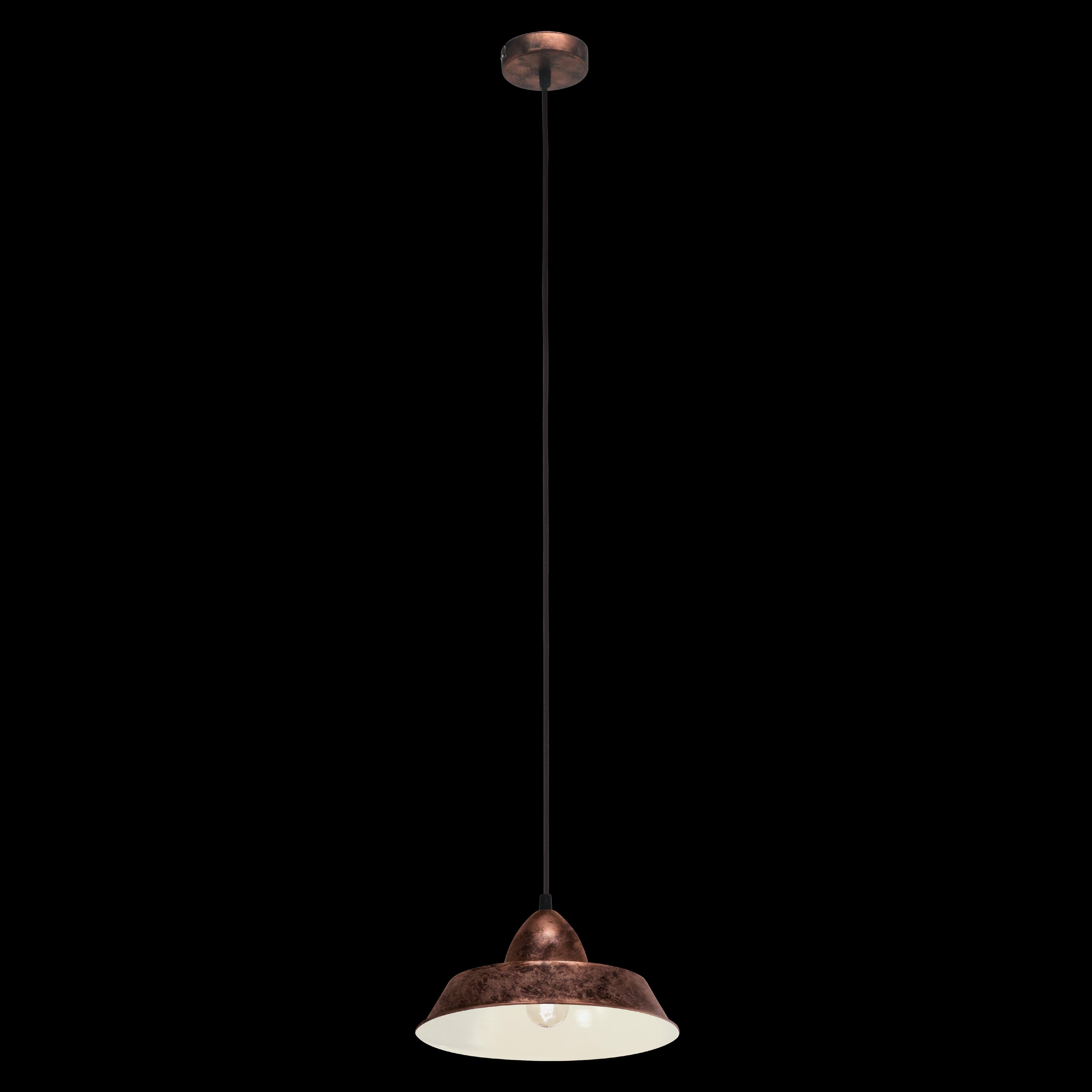 eglo auckland conical metal antique copper ceiling pendant living room image