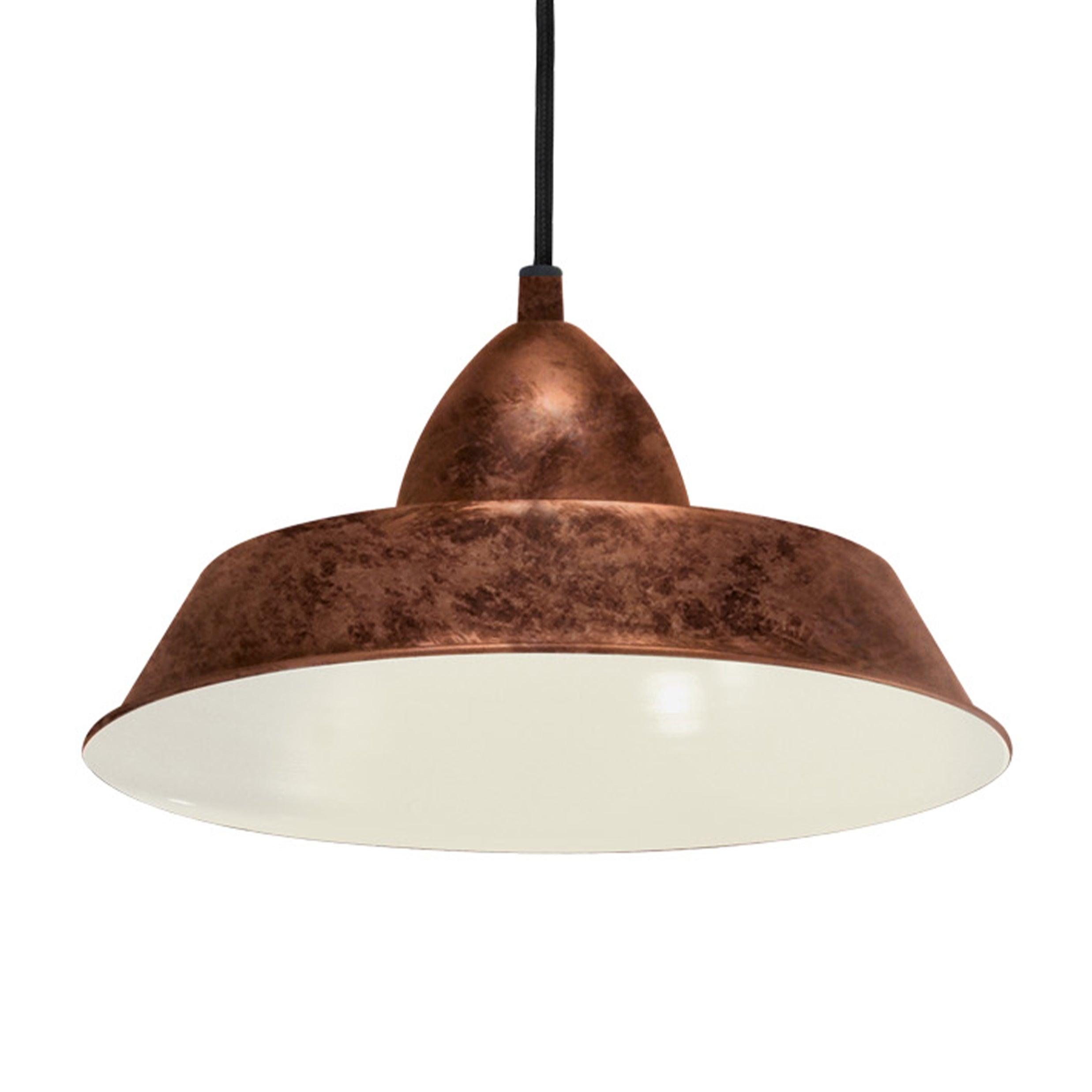 eglo auckland conical metal antique copper ceiling pendant Kitchen Lighting Close Up