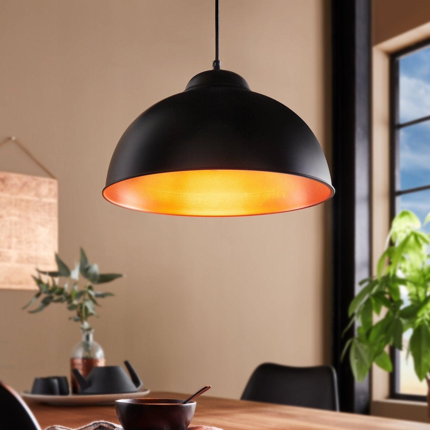 eglo truro 2 black copper ceiling pendant