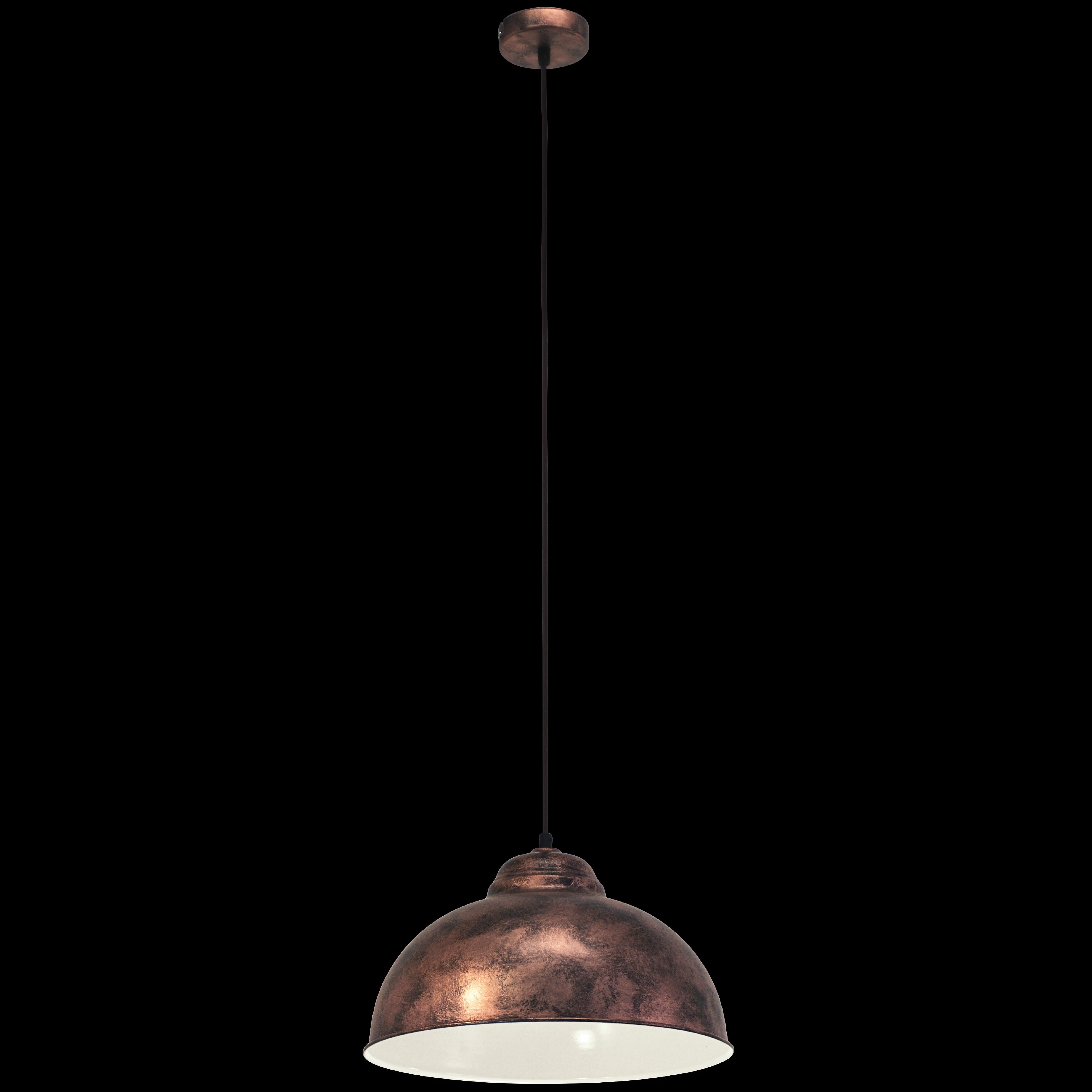eglo truro 2 conical metal antique copper ceiling pendant 37cm living room image