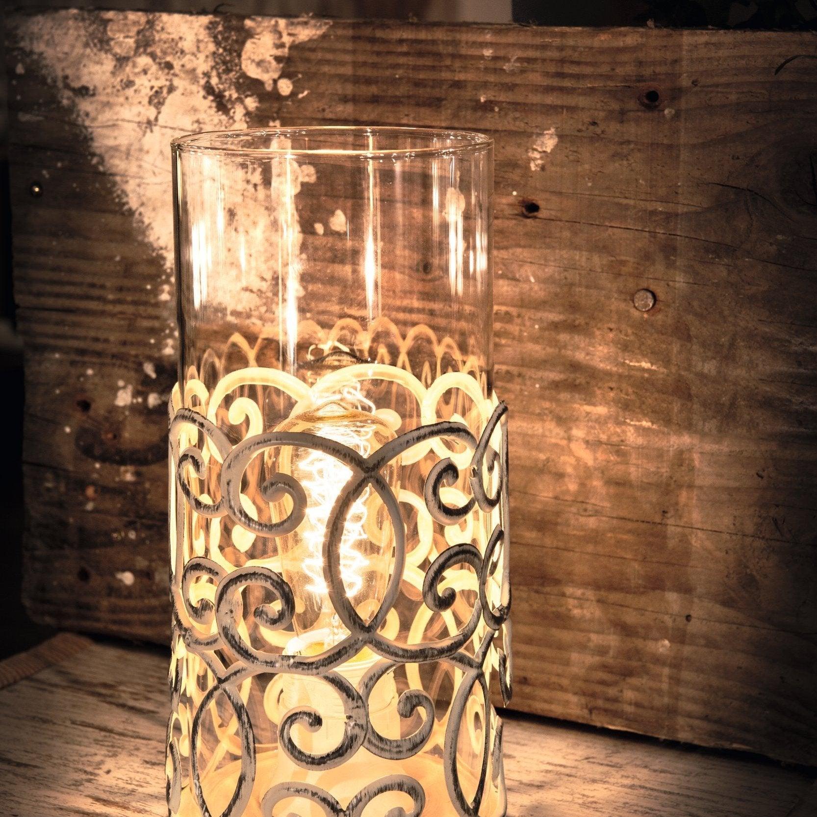 eglo cardigan clear glass brown metal table lamp kitchen lighting
