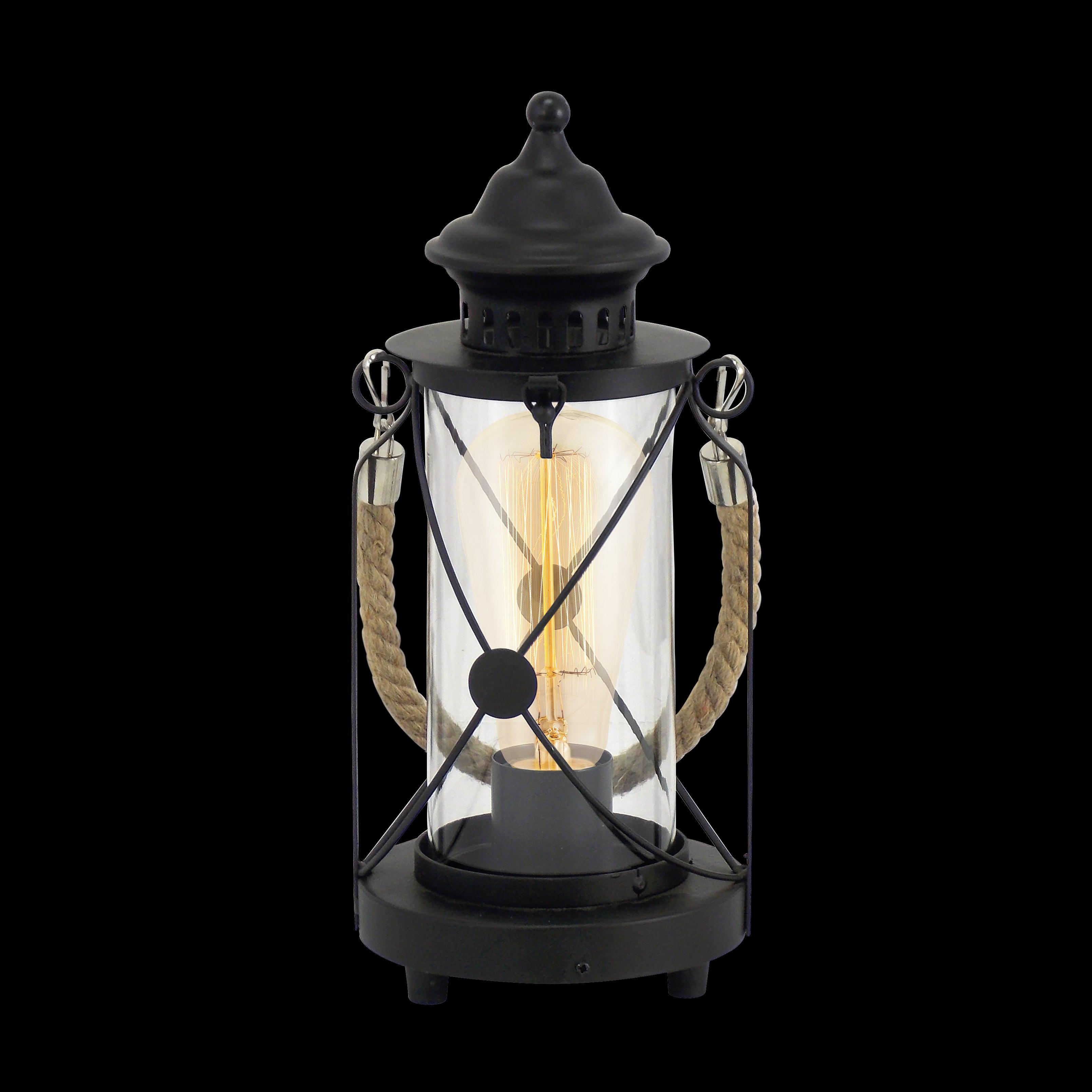 eglo bradford black lantern design table lamp living room close up