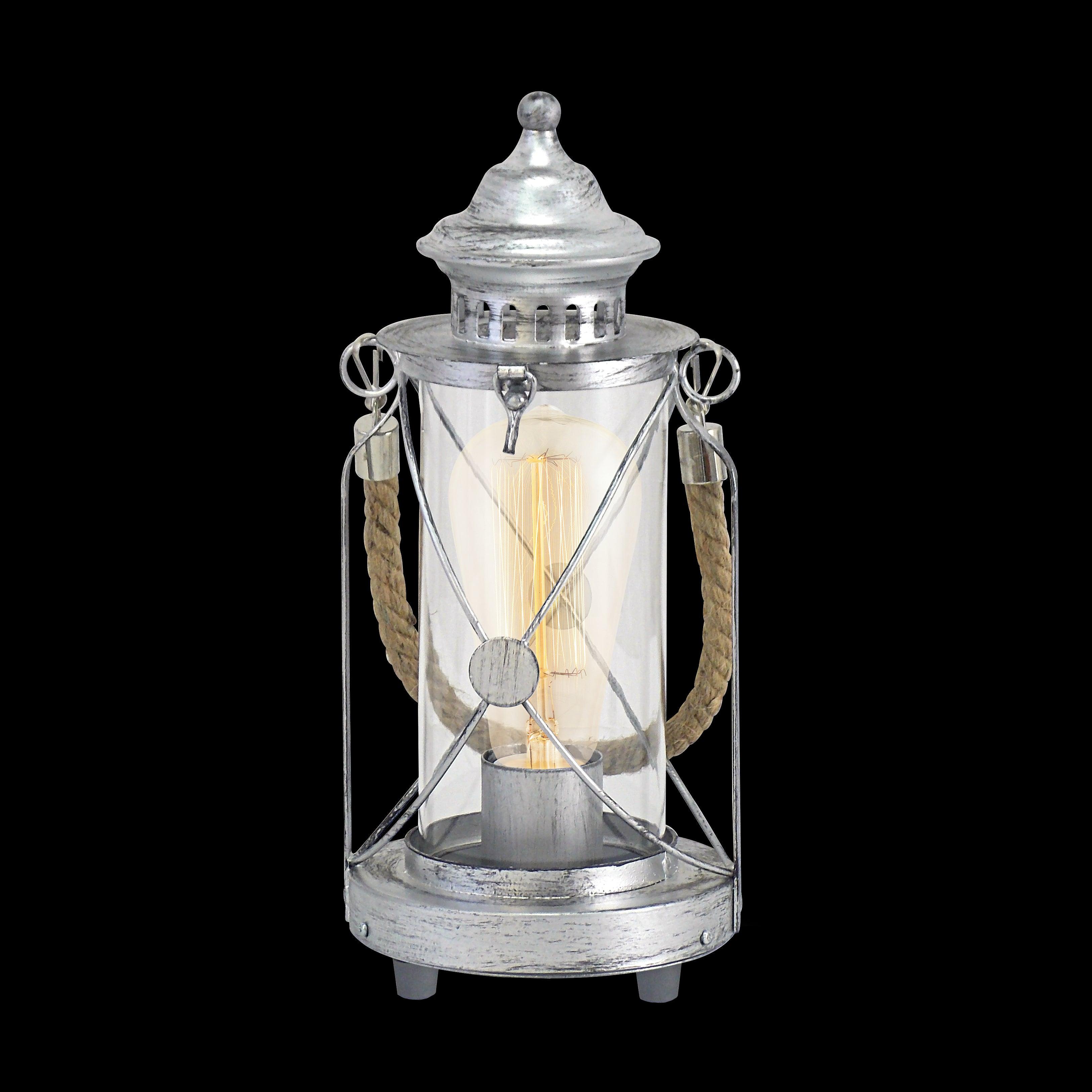 eglo bradford silver lantern design table lamp living room close up