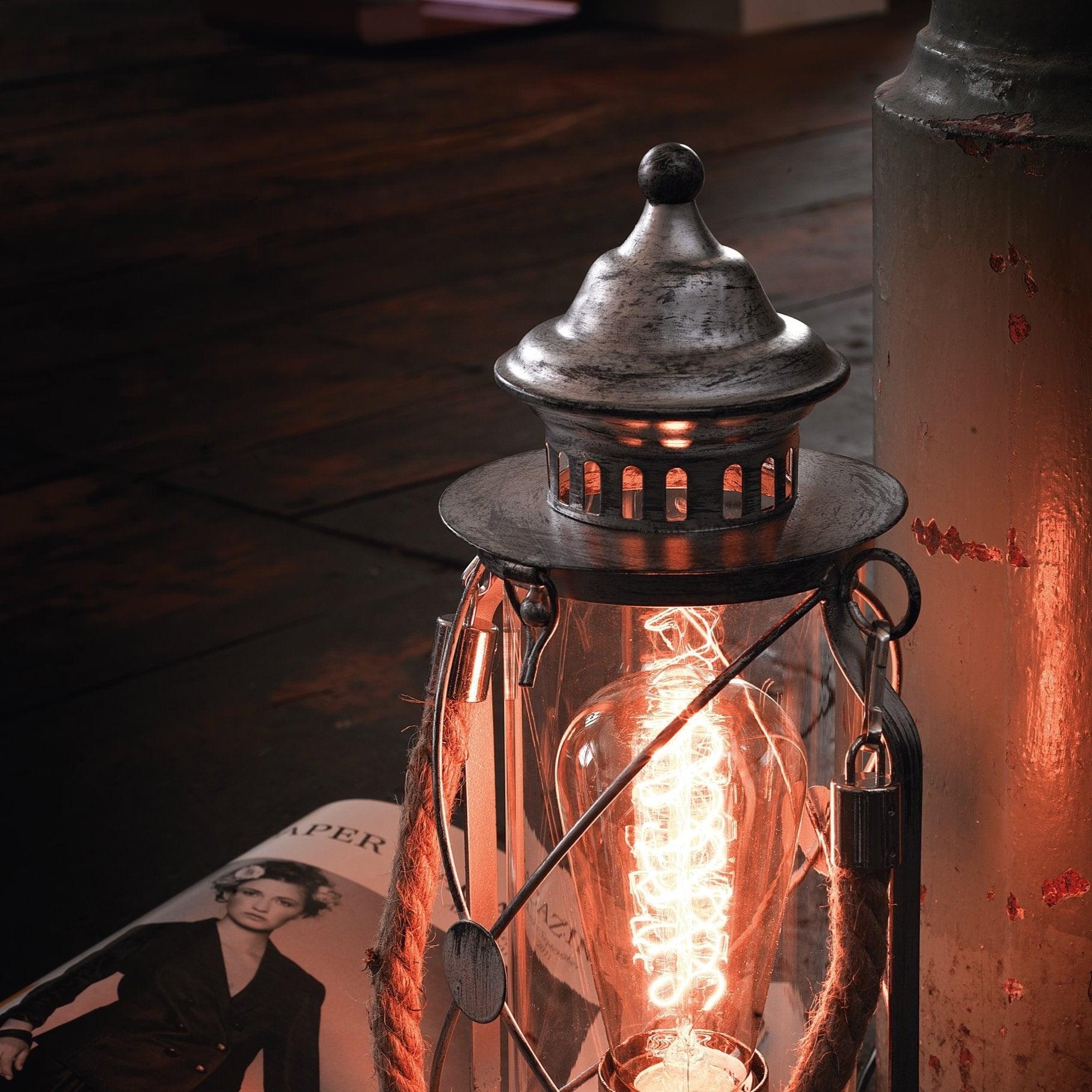 eglo bradford silver lantern design table lamp Kitchen Lighting Close Up