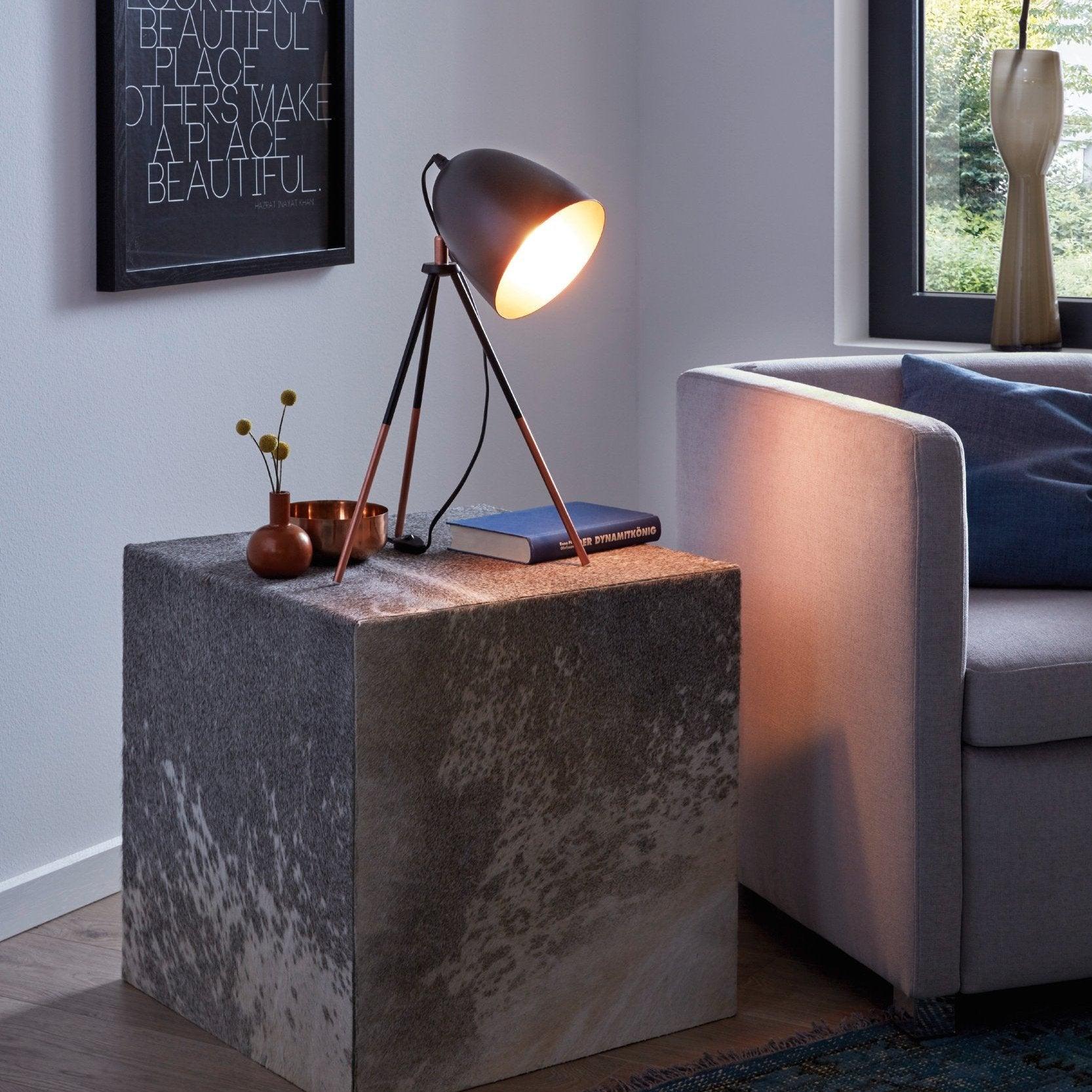 eglo chester black metal copper tripod table lamp