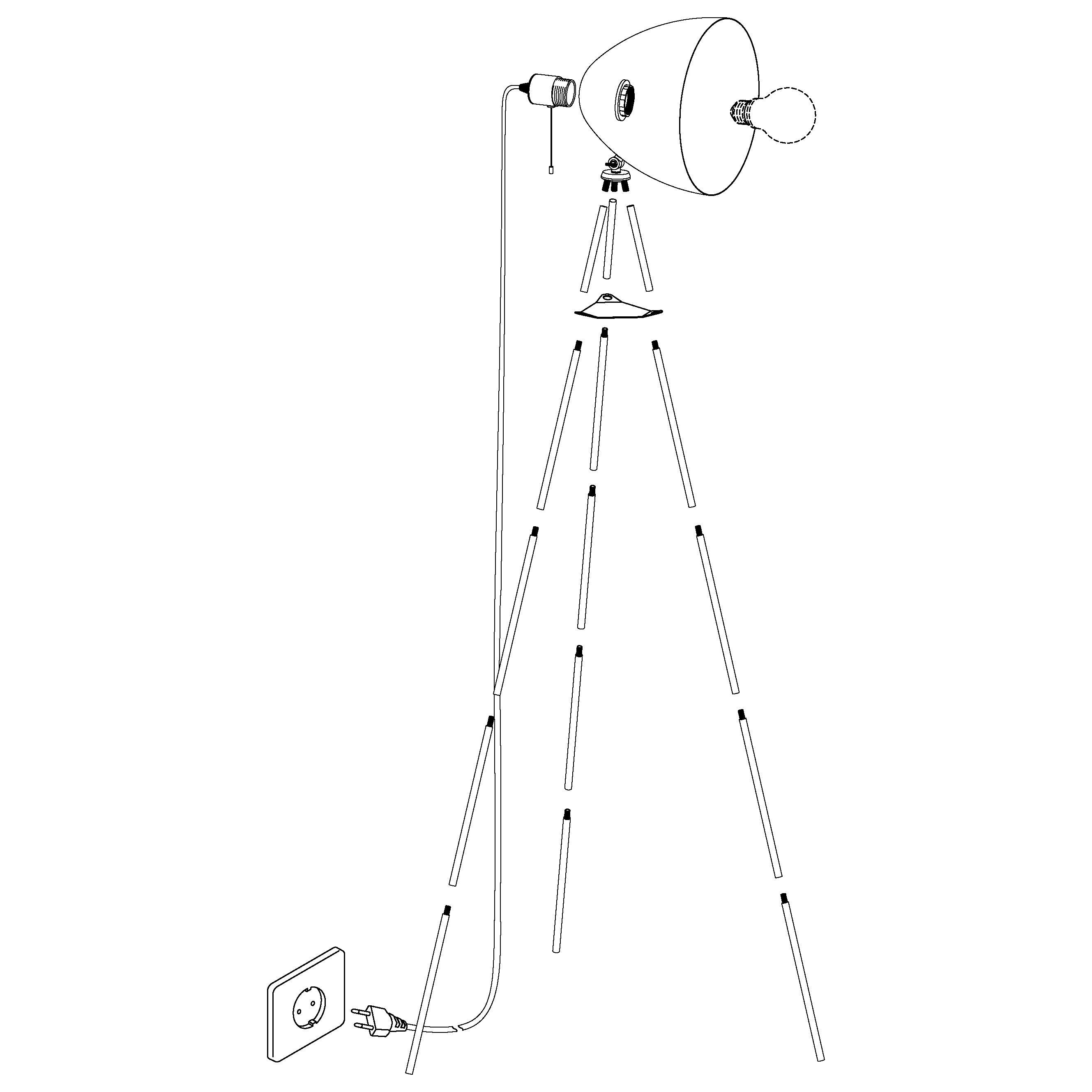 eglo chester black copper tripod floor lamp Kitchen Lighting Close Up