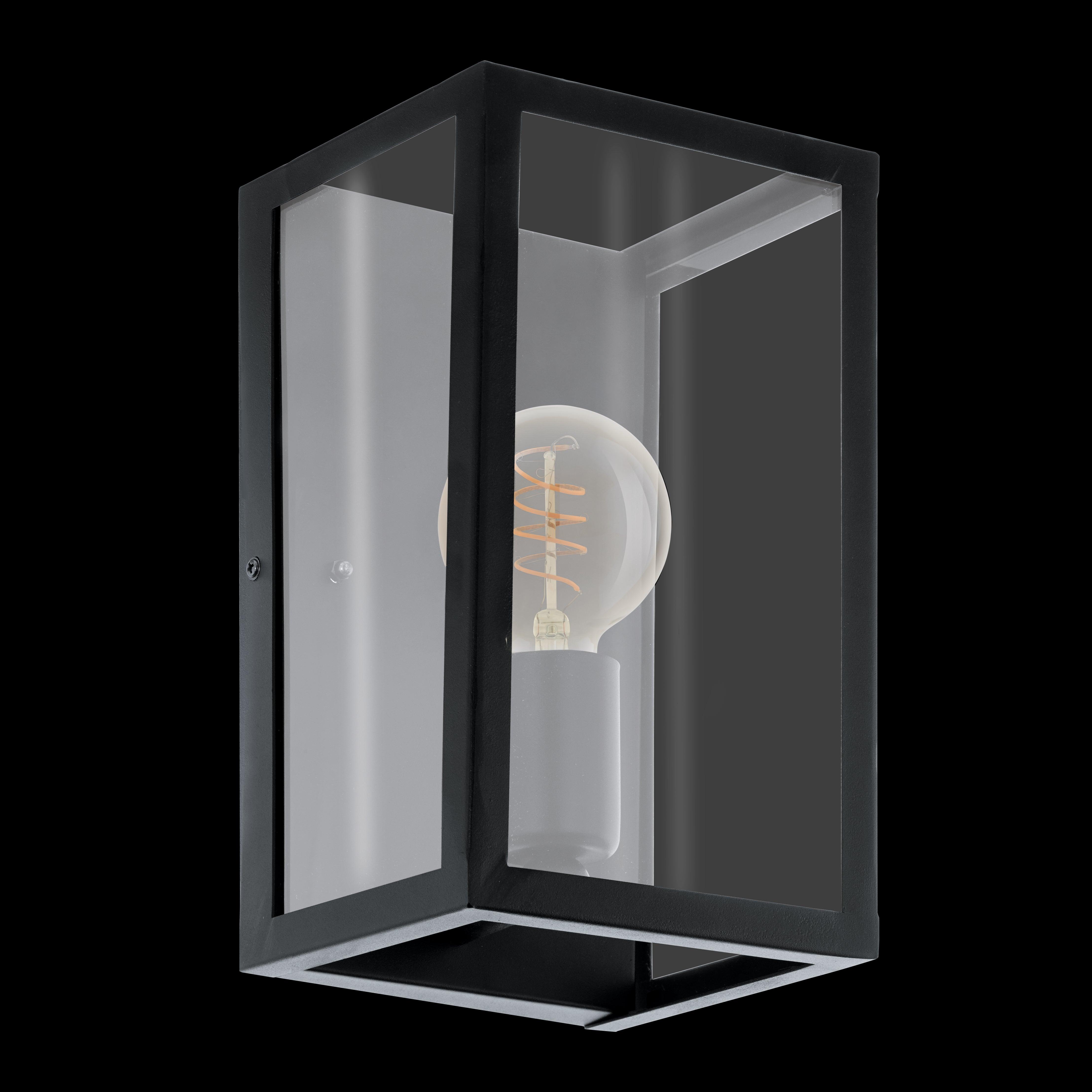 eglo charterhouse black metal framed wall light living room image