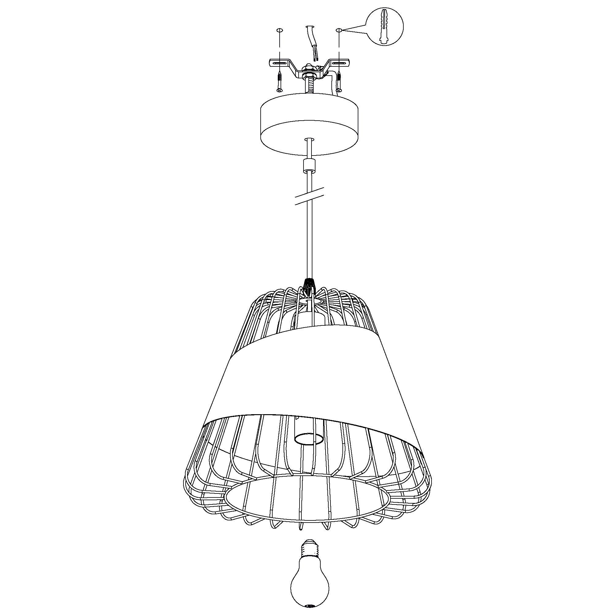 eglo austell black wire framed ceiling pendant kitchen lighting