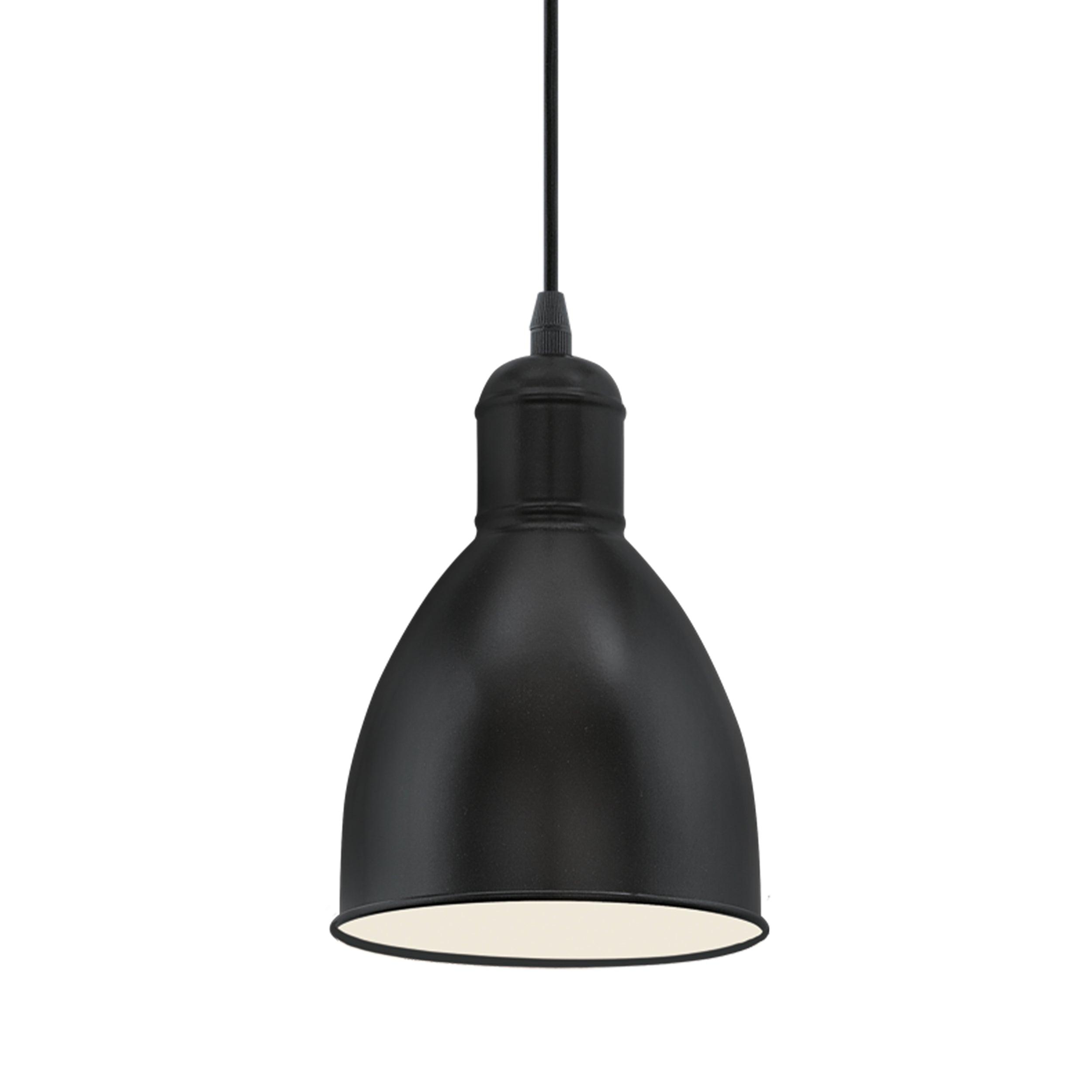 eglo priddy black round metal industrial ceiling pendant hallway lighting