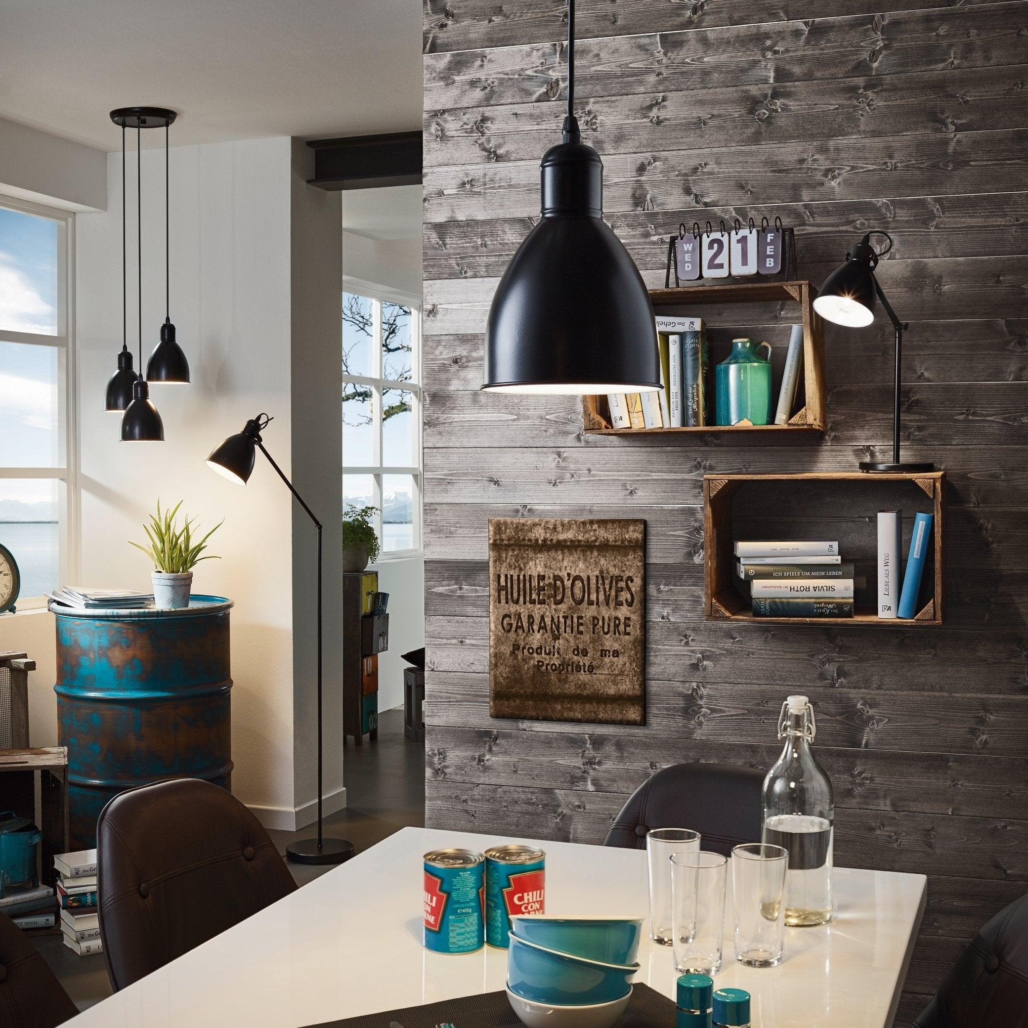 eglo priddy black metal adjustable industrial style floor lamp