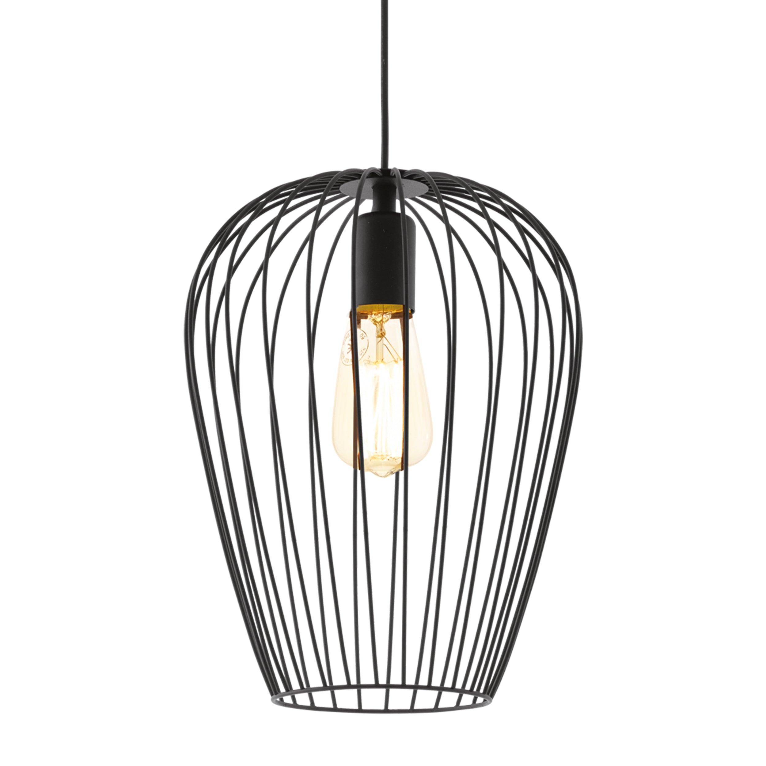 eglo newtown black wire oval ceiling pendant Kitchen Lighting Close Up
