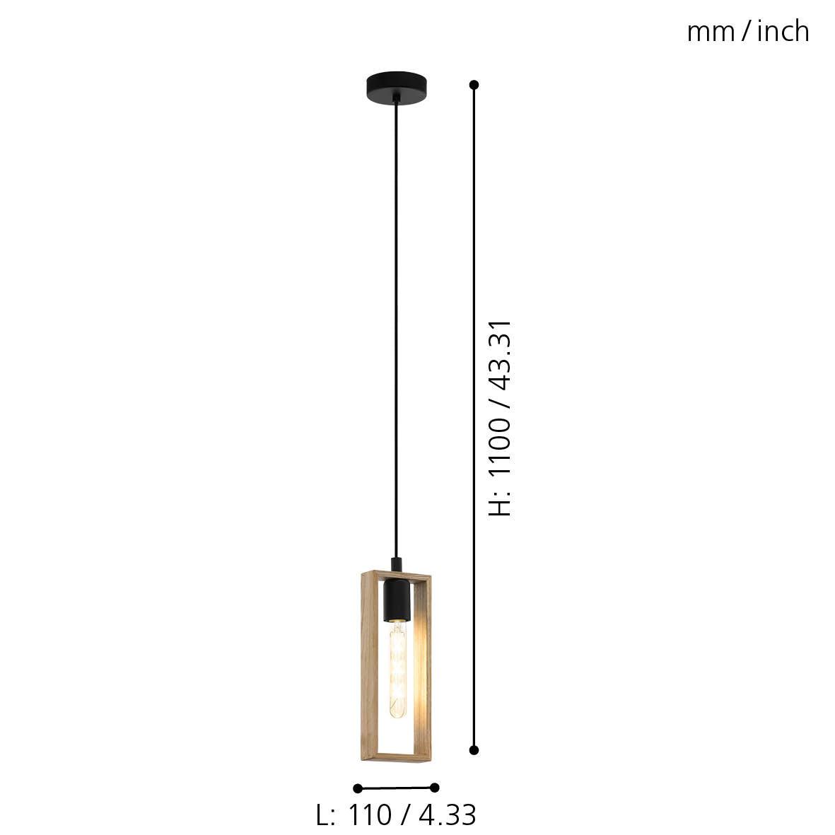 eglo littleton black wooden rectangular ceiling pendant kitchen lighting