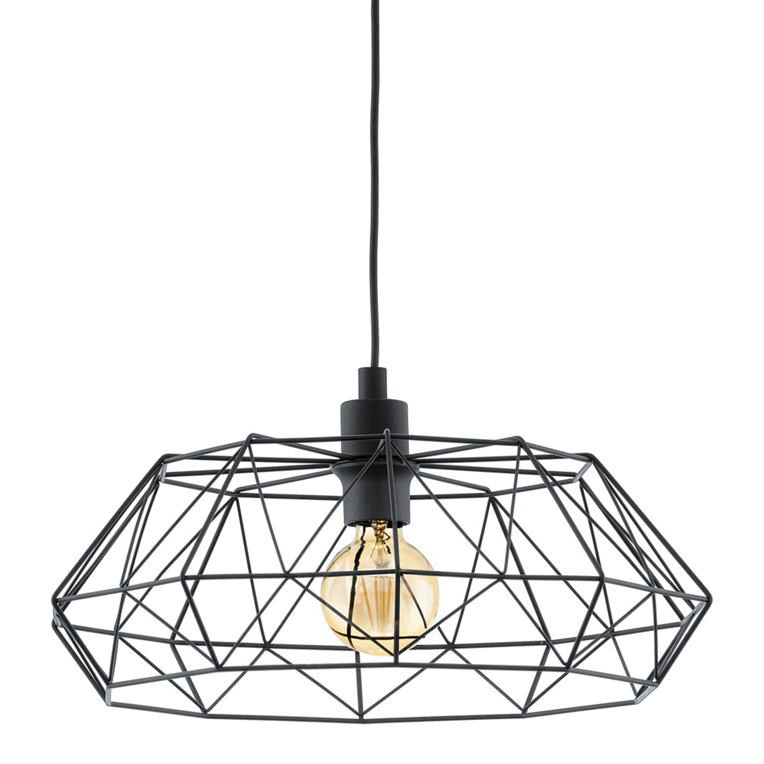 eglo carlton 2 black wire shade ceiling pendant Kitchen Lighting Close Up