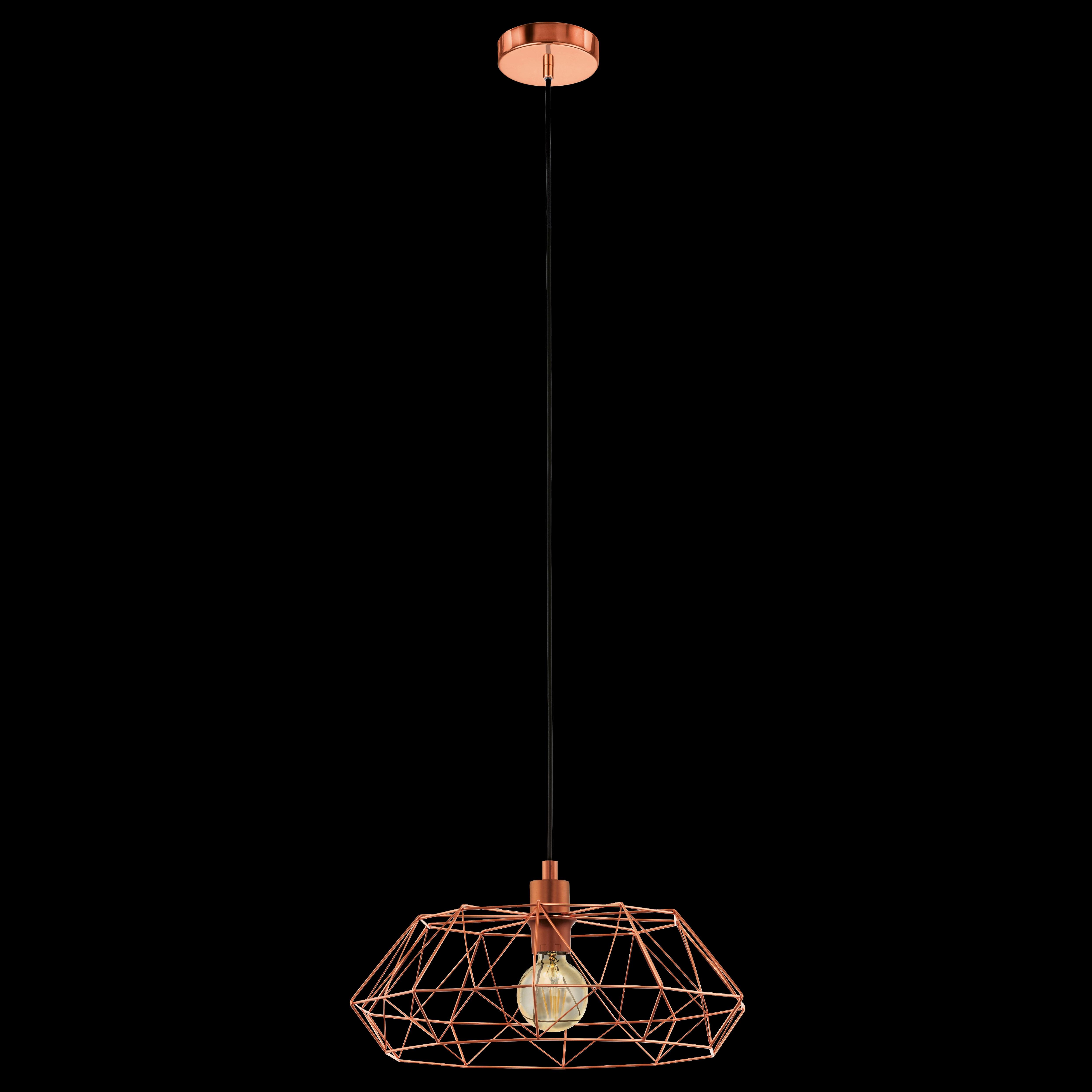 eglo carlton 2 copper wire shade ceiling pendant living room image