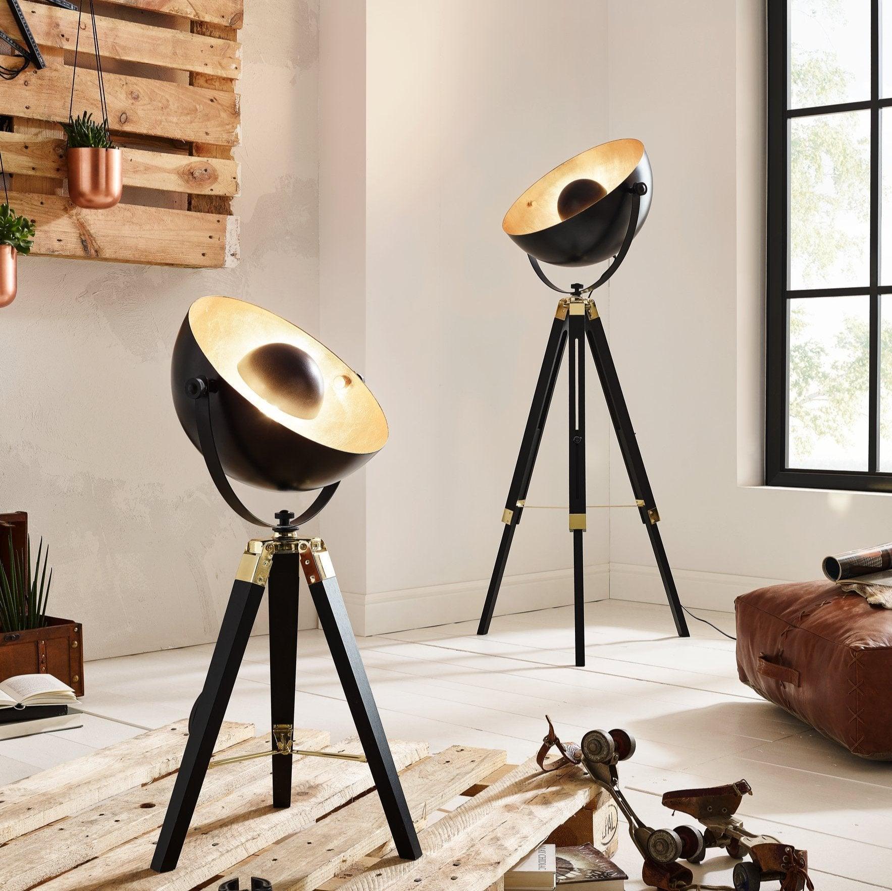 eglo covaleda black gold tripod table lamp