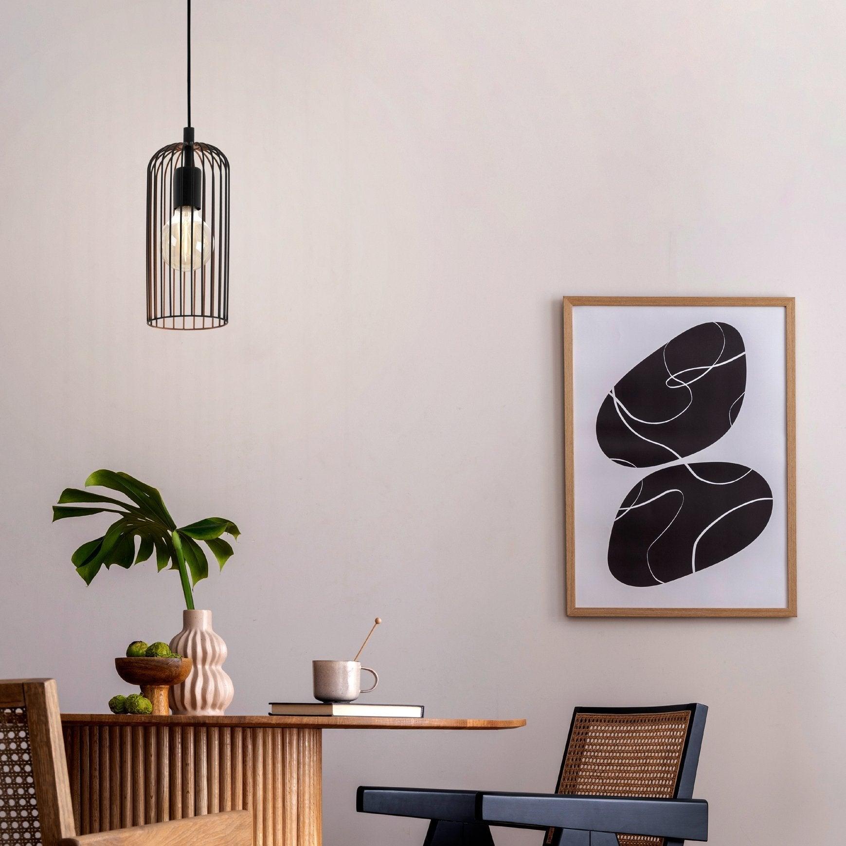 eglo roccamena black copper wire ceiling pendant