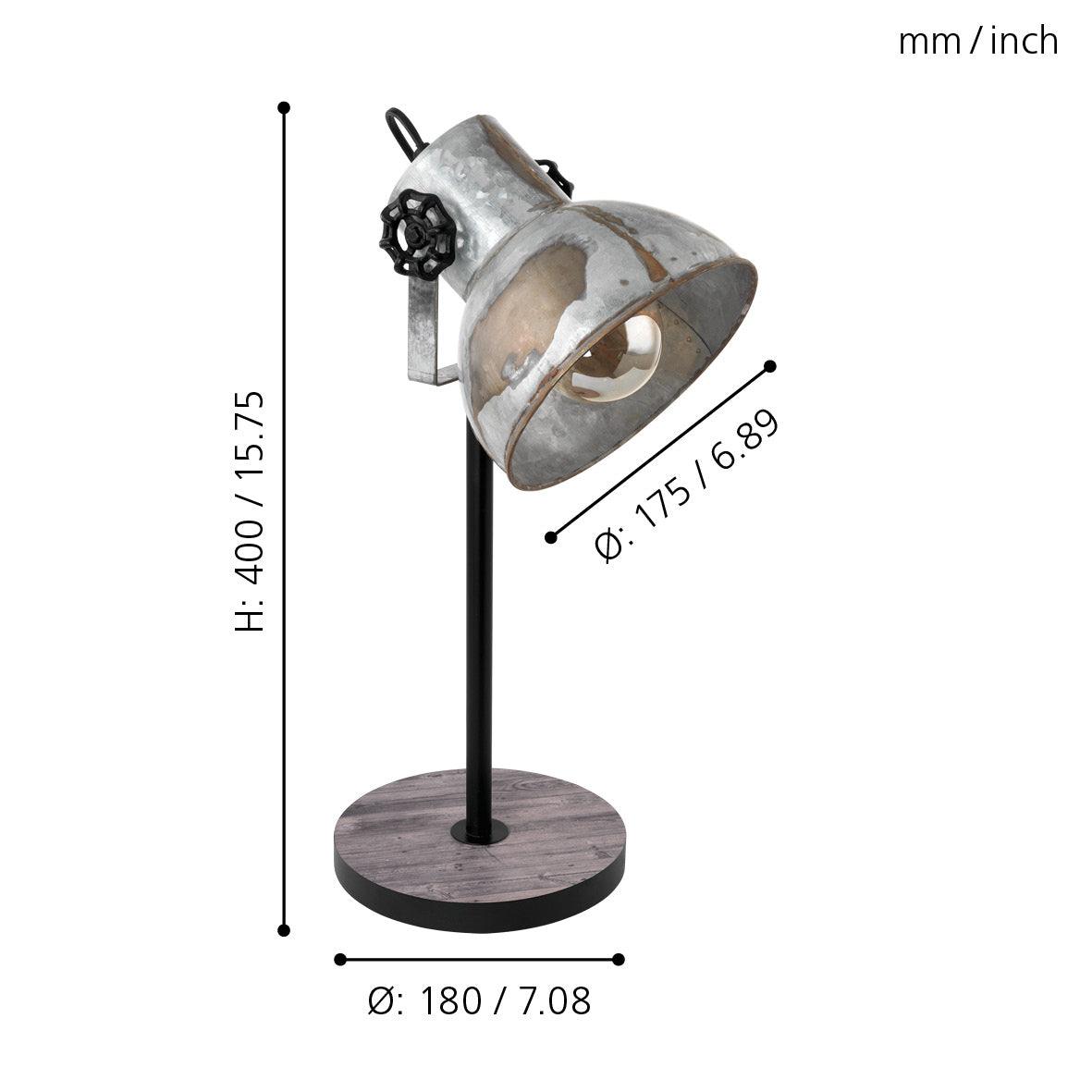 eglo barnstaple distressed metal table lamp kitchen lighting