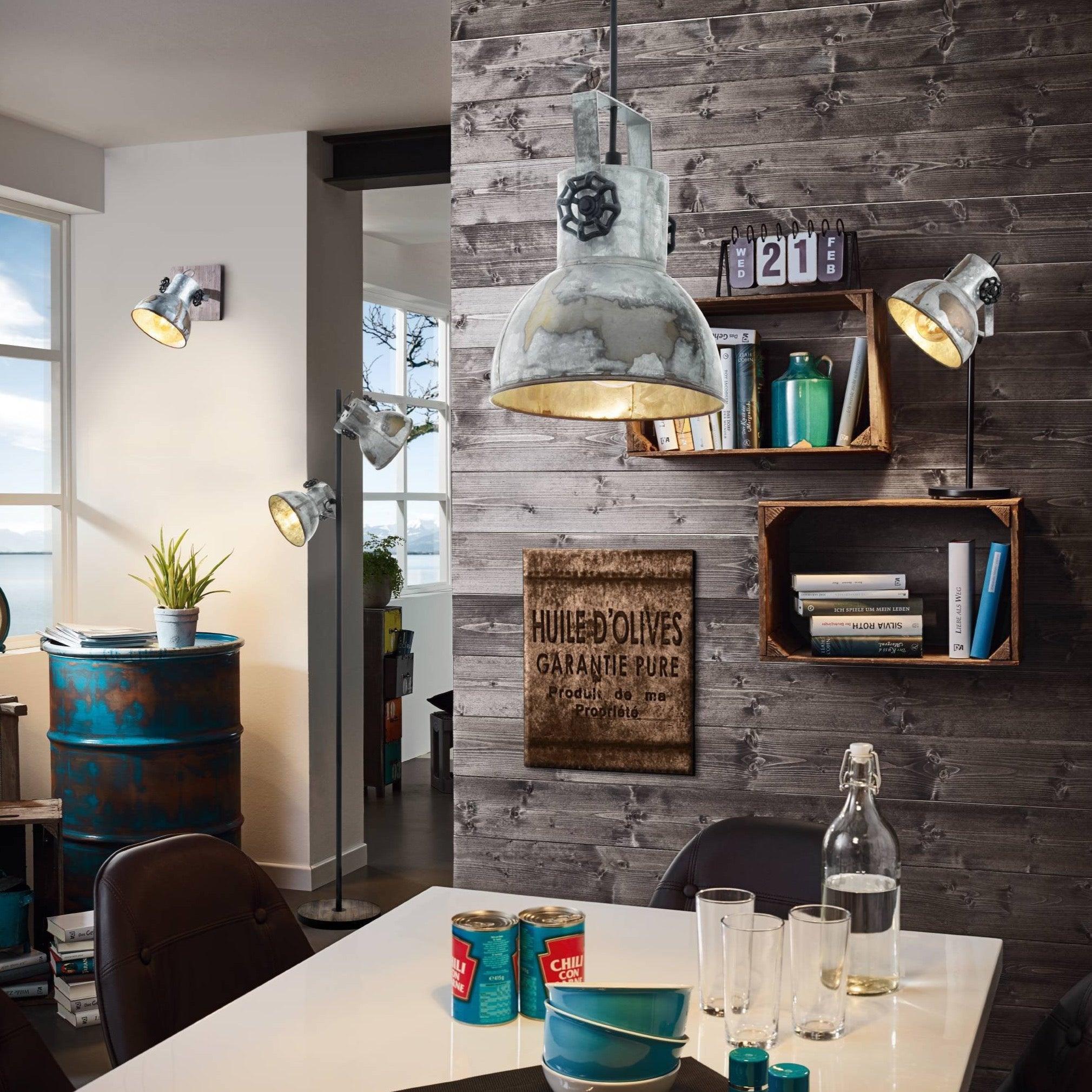 eglo barnstaple distressed metal table lamp