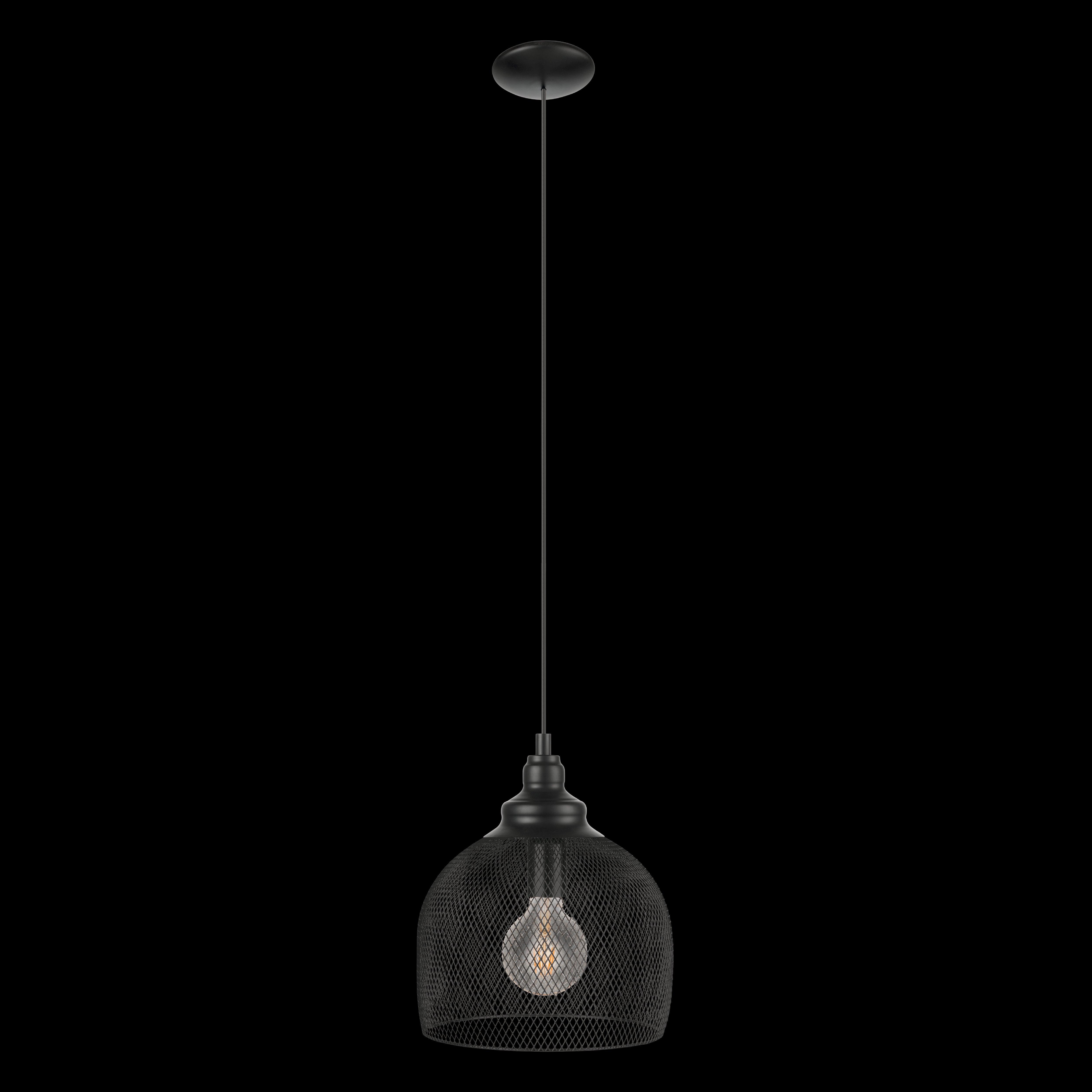 eglo straiton black metal mesh ceiling pendant living room image