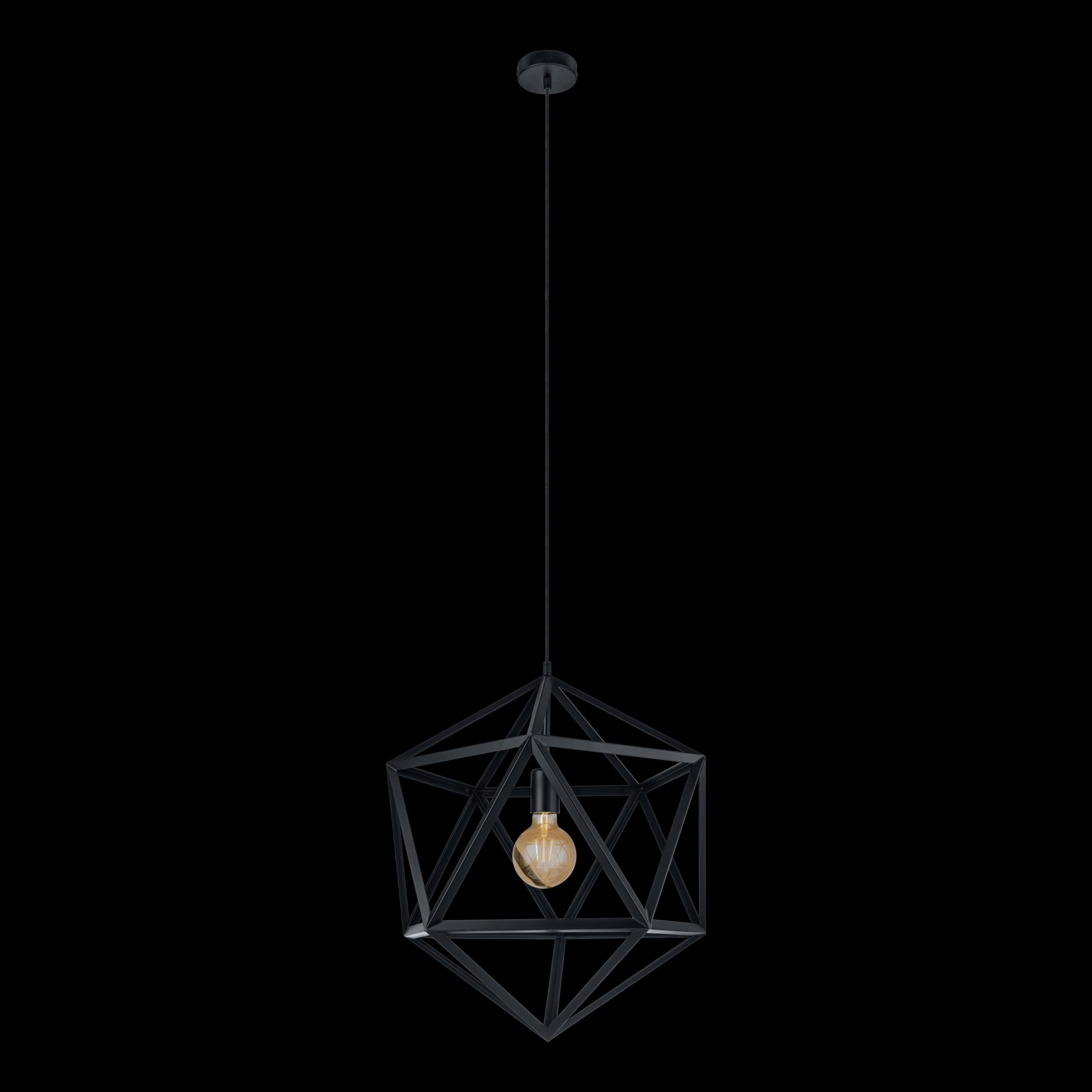 eglo embleton black diamond shaped metal ceiling pendant 46cm kitchen lighting