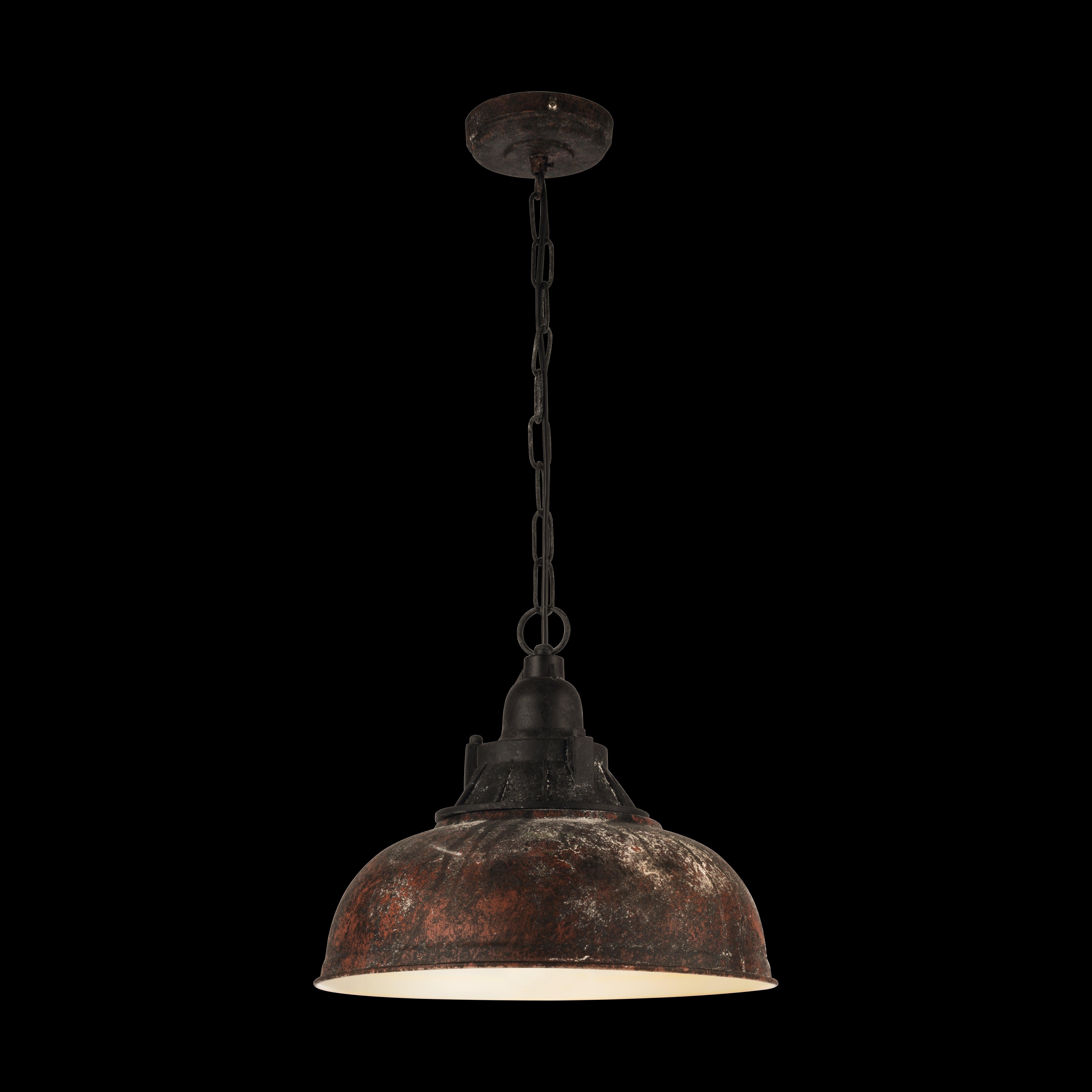 eglo grantham 1 antique brown steel ceiling pendant living room close up