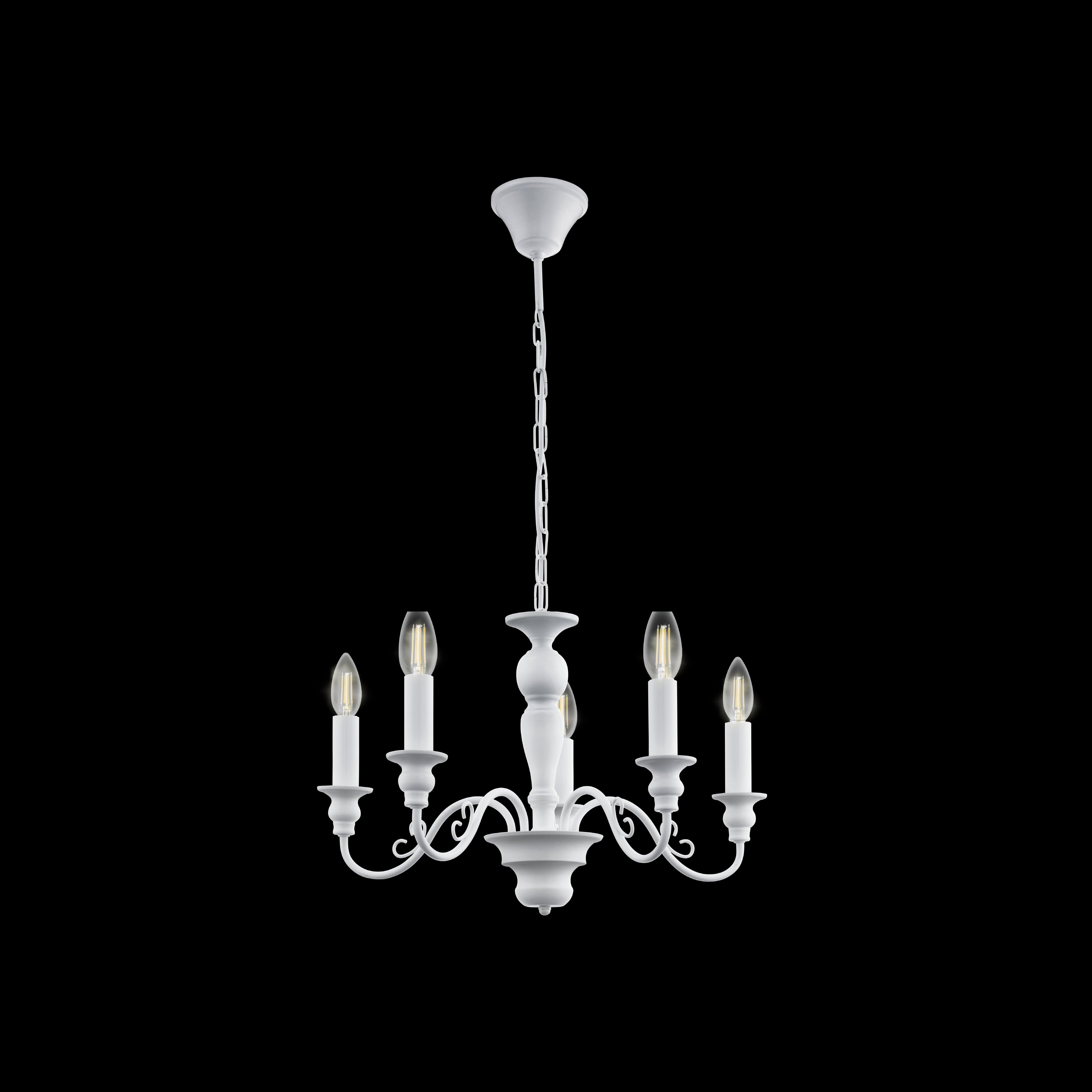 eglo caposile 5 white curved arm ceiling pendant living room image