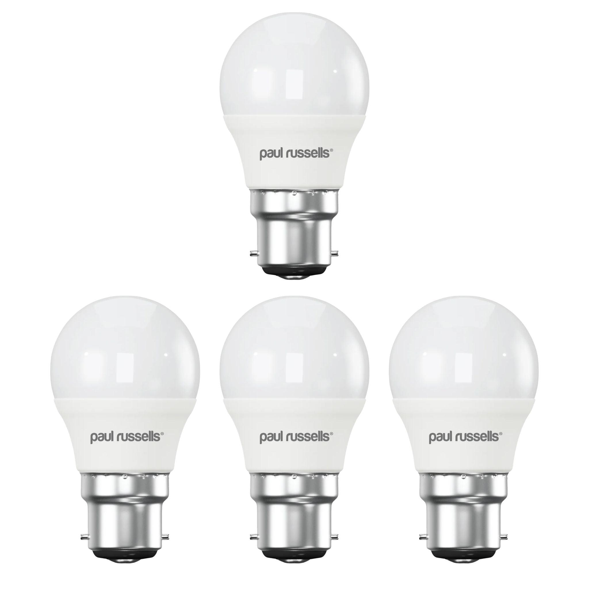 4 X LED Dimmable Golf B22 5.5W (40W) Warm White Bayonet Cap Light Bulbs