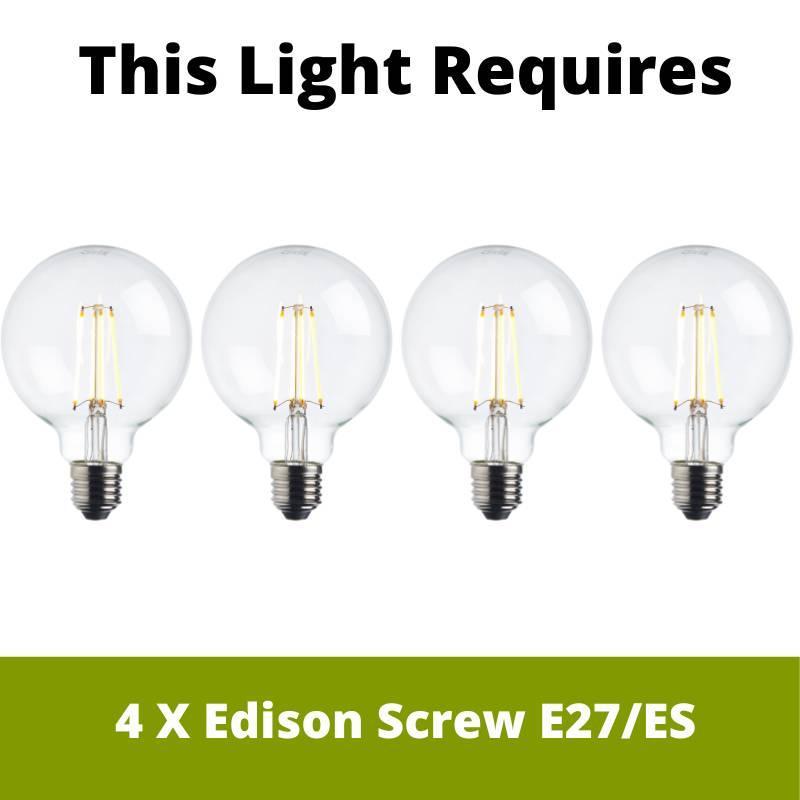 Searchlight Plaza 4 Light Black Pendant