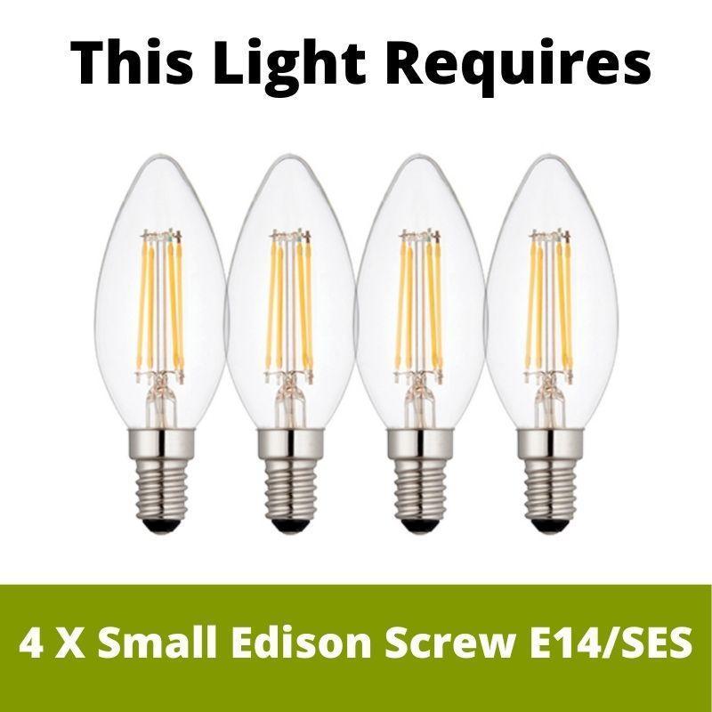 lambeth 4 light brass ribbed glass ceiling pendant LED Lamp Bulb Guide