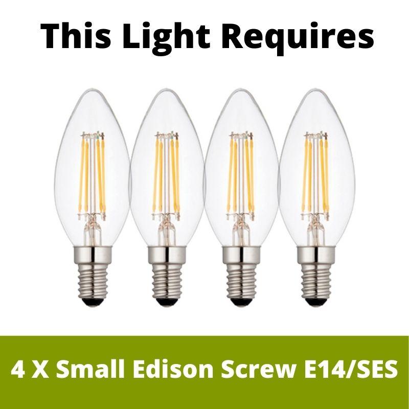 Searchlight Dulwich 4 Light Black Bar Pendant