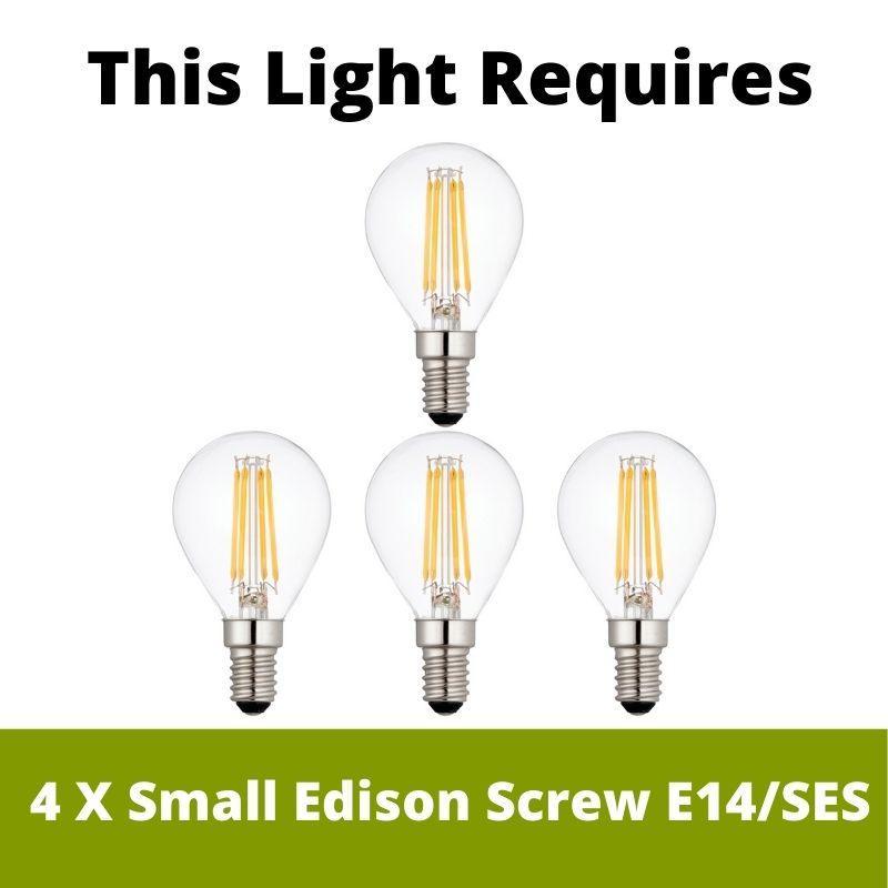 Luella 4 Light Duo Mount Black and Brass Pendant or Flush Ceiling Light