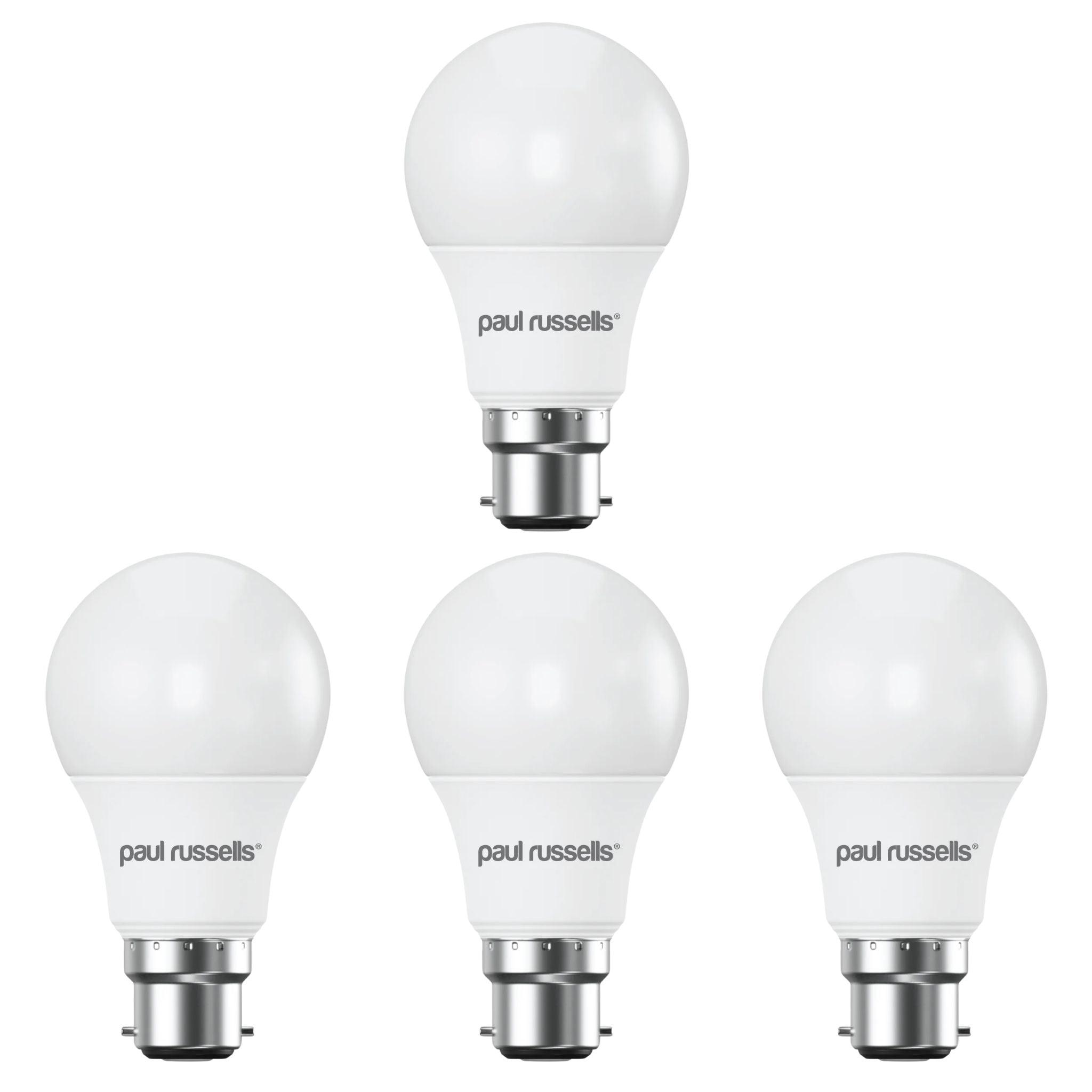 4 X LED Dimmable B22 8.5W (60W) Warm White GLS Bayonet Cap Light Bulbs