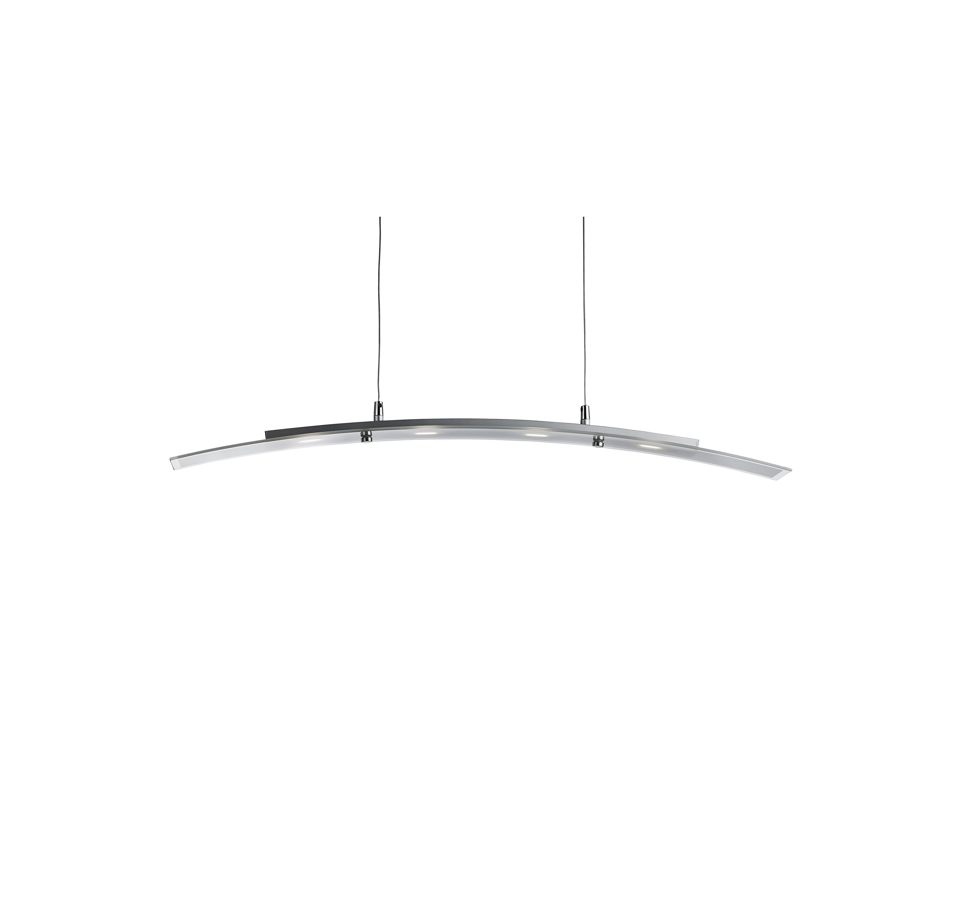 Searchlight Curve 4 Light LED Silver & Frosted Glass Pendant