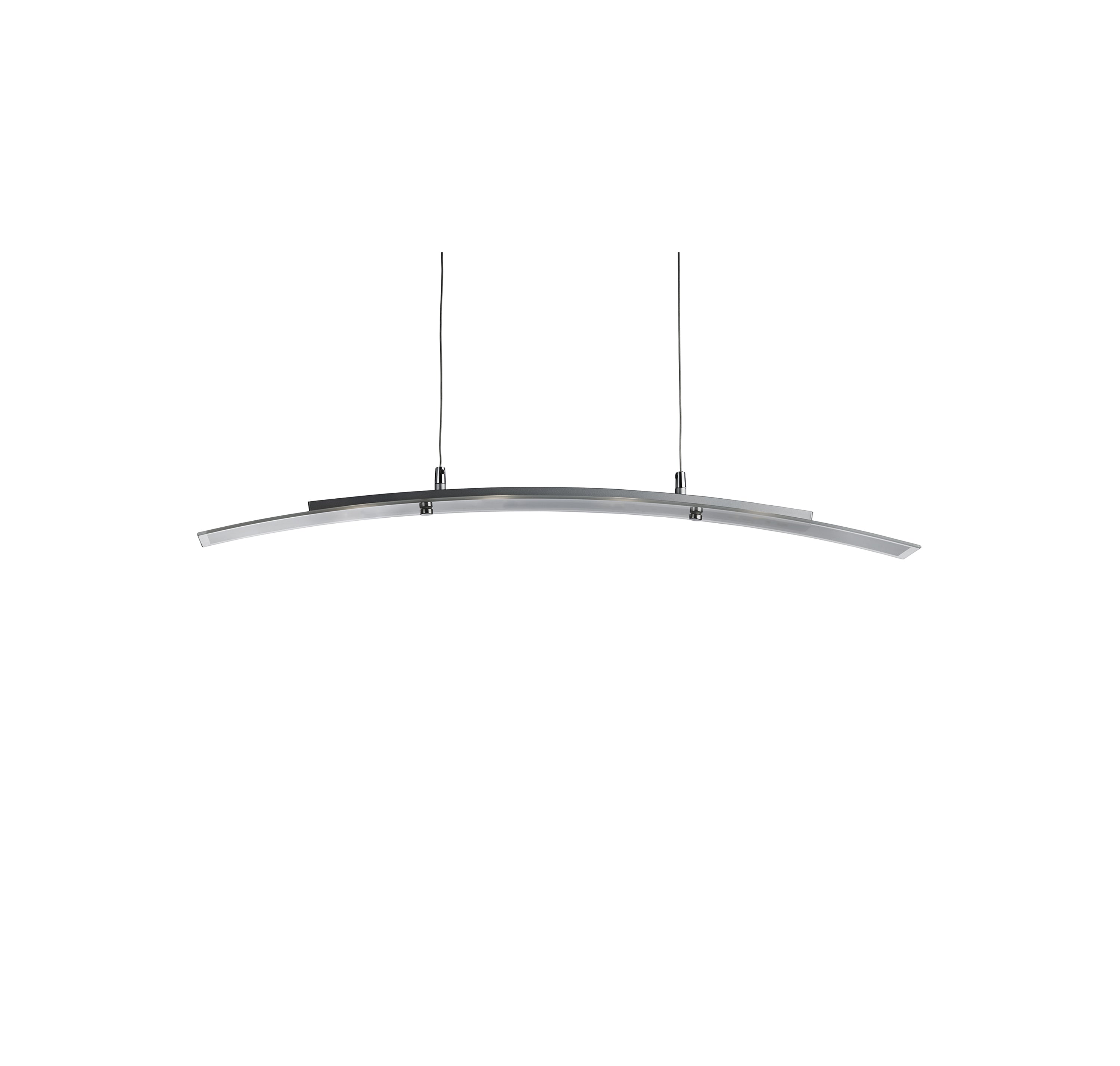 Searchlight Curve 4 Light LED Silver & Frosted Glass Pendant