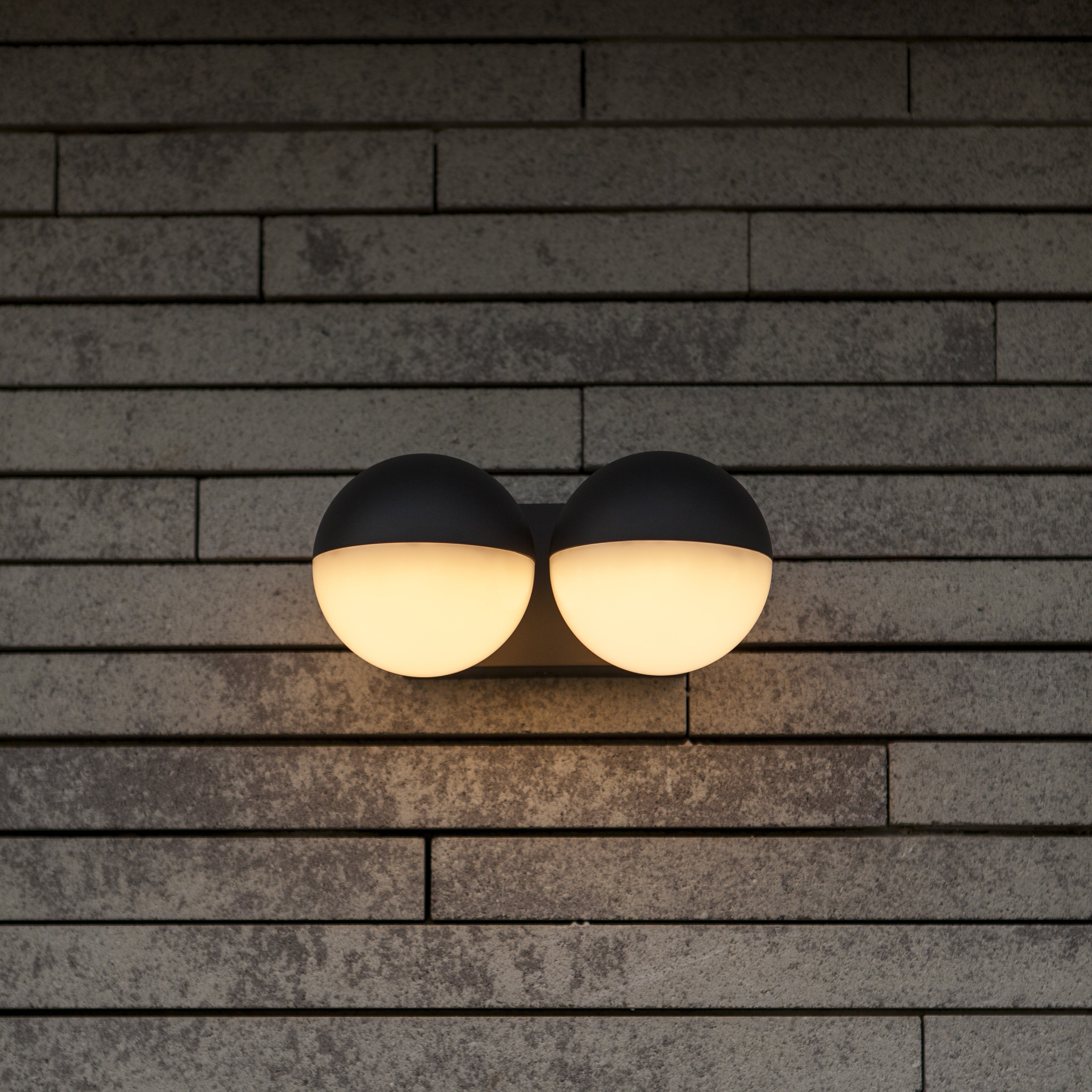 Lutec Looma Up and Down Adjustable LED Outdoor Wall Light - Grey