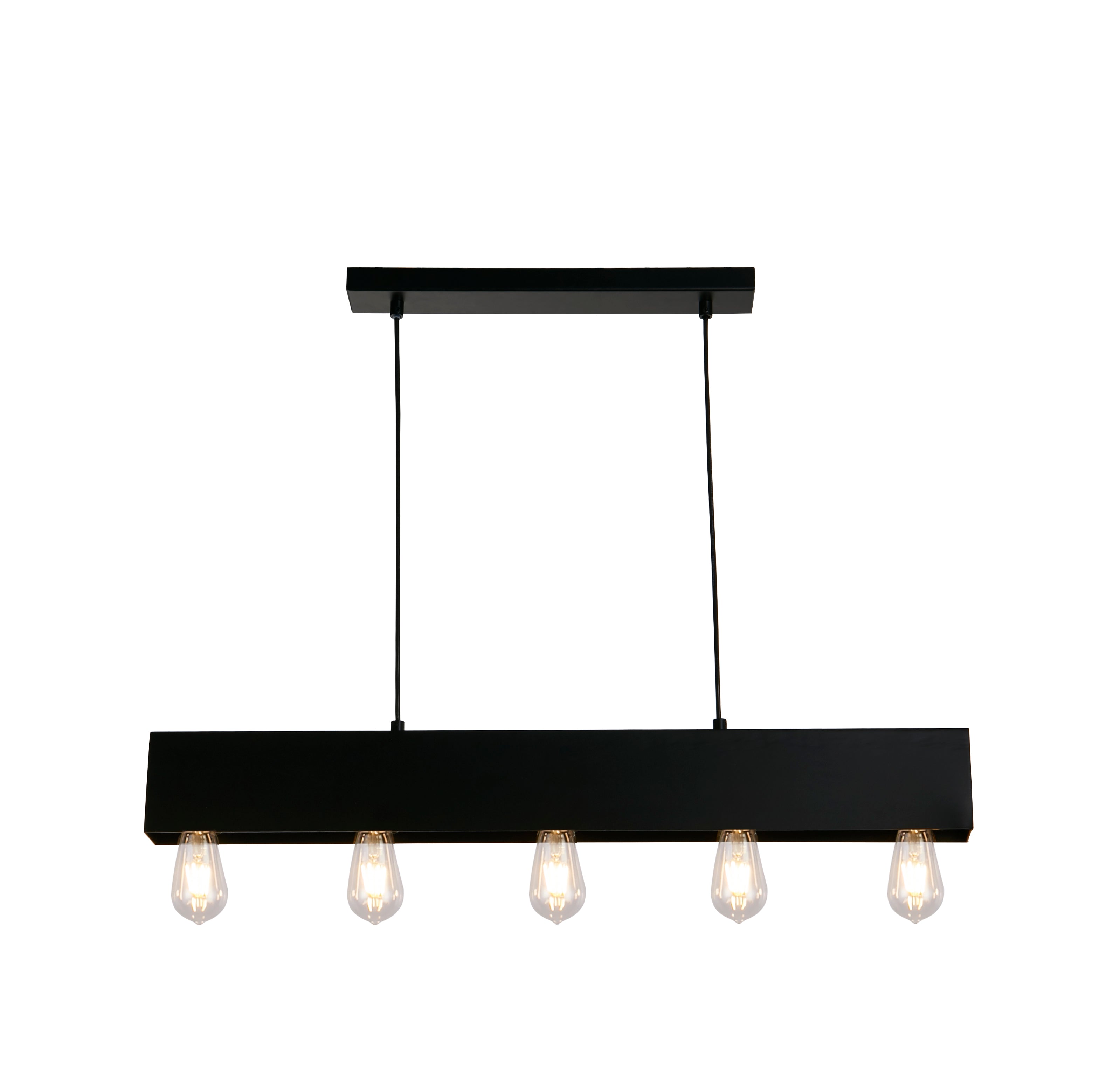 Searchlight Piano 5 Light Black Diner Bar Pendant