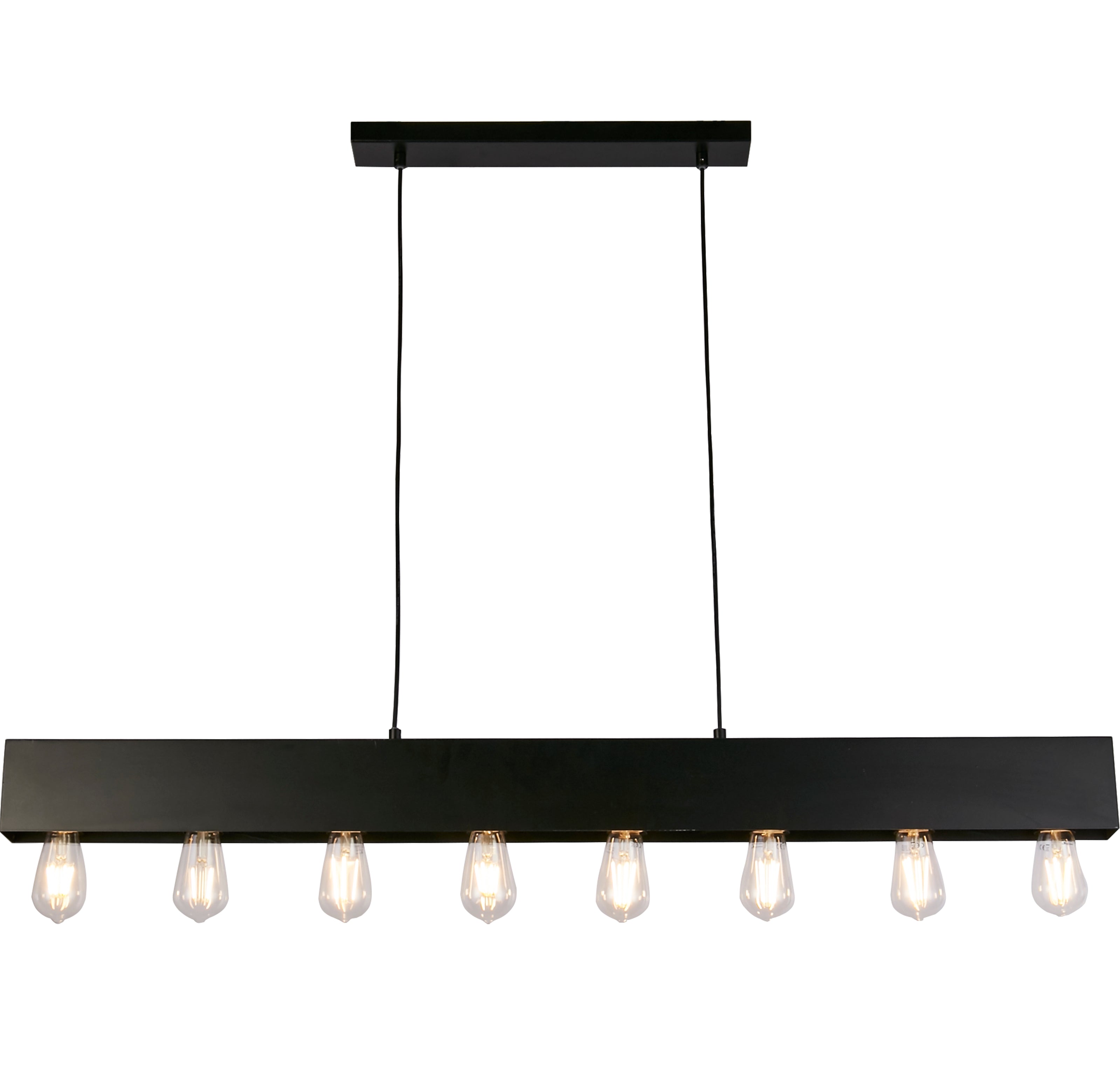 Searchlight Piano 8 Light Black Diner Bar Pendant