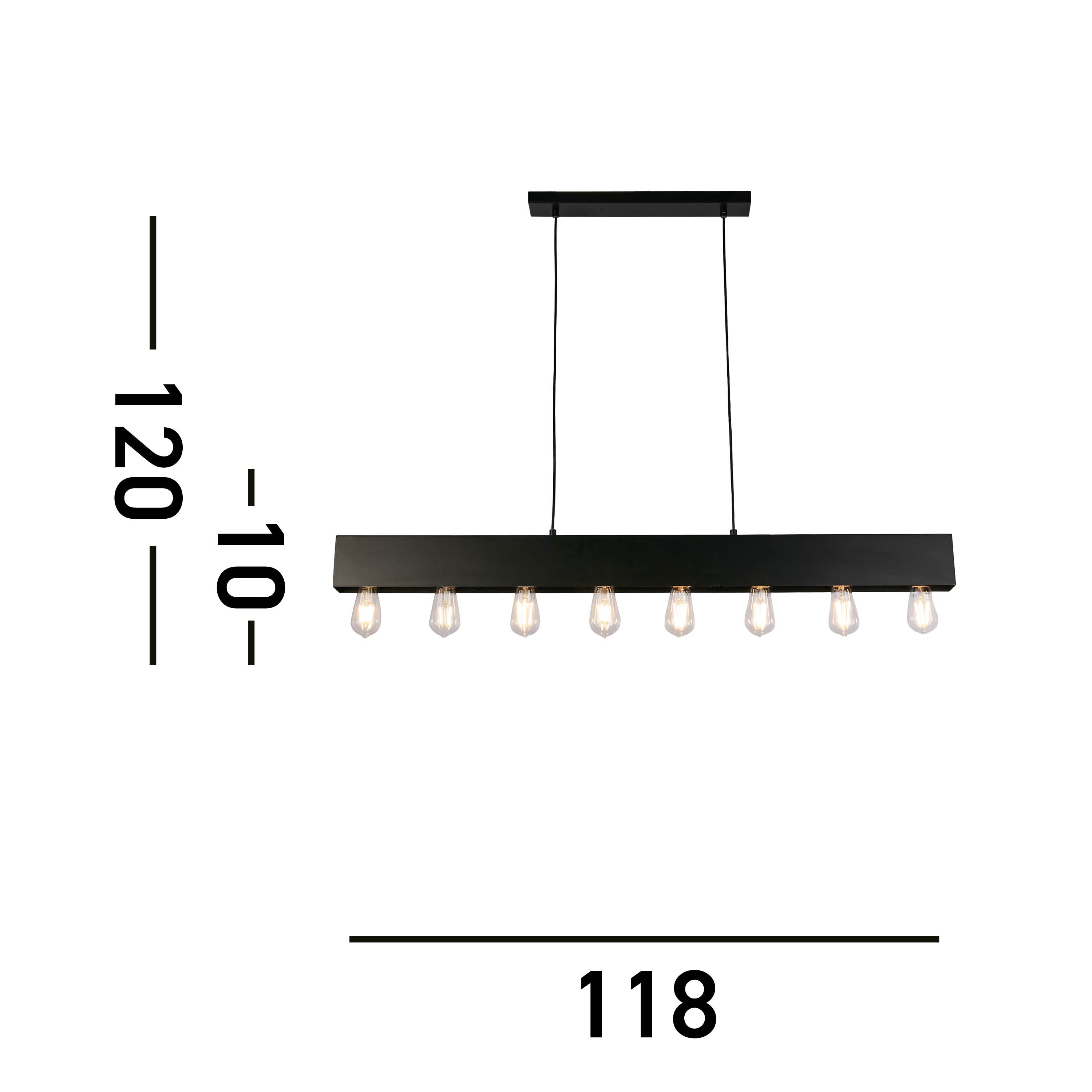 Searchlight Piano 8 Light Black Diner Bar Pendant