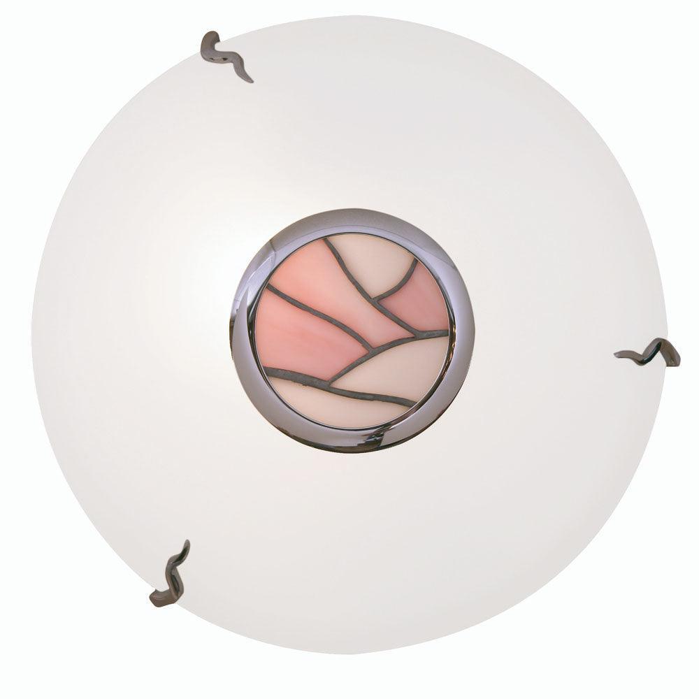 Tiffany Flush Pink & White Glass Ceiling Light-warehouse-clearance-220526
