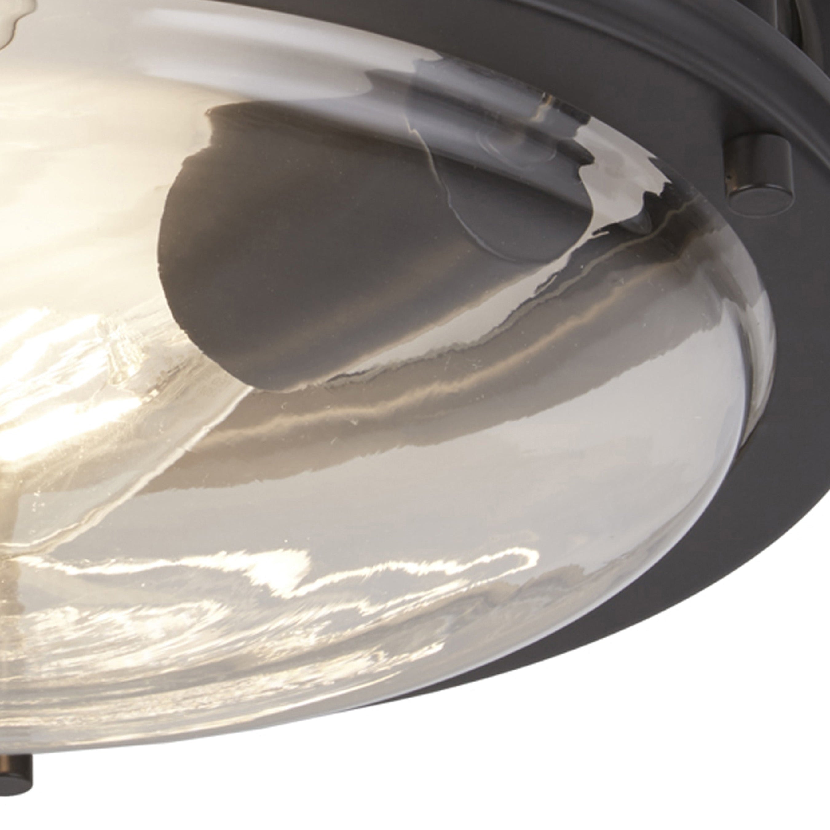 Searchlight Glasgow 2 Light Black Flush - Clear Glass Shade
