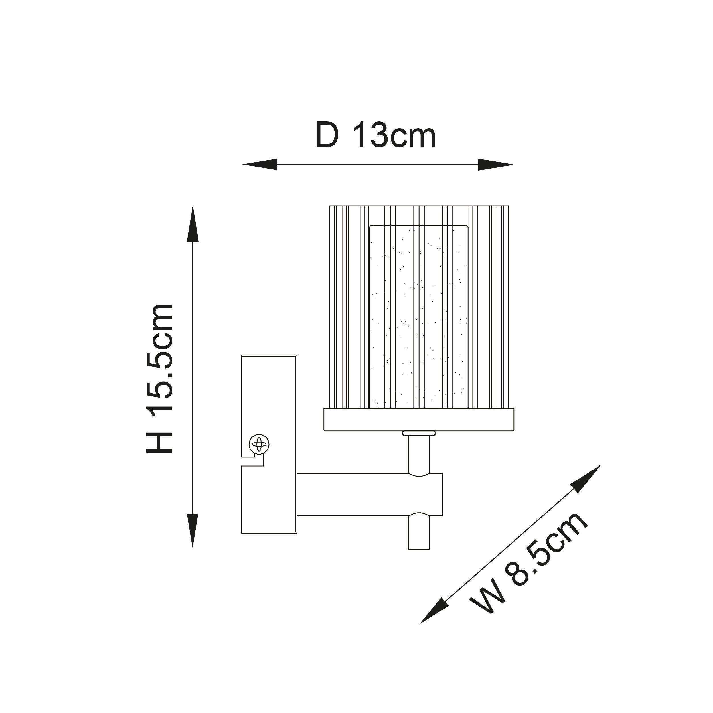 Endon Britton Chrome & Glass Bathroom Wall Light-OPEN-BOX-50-270826