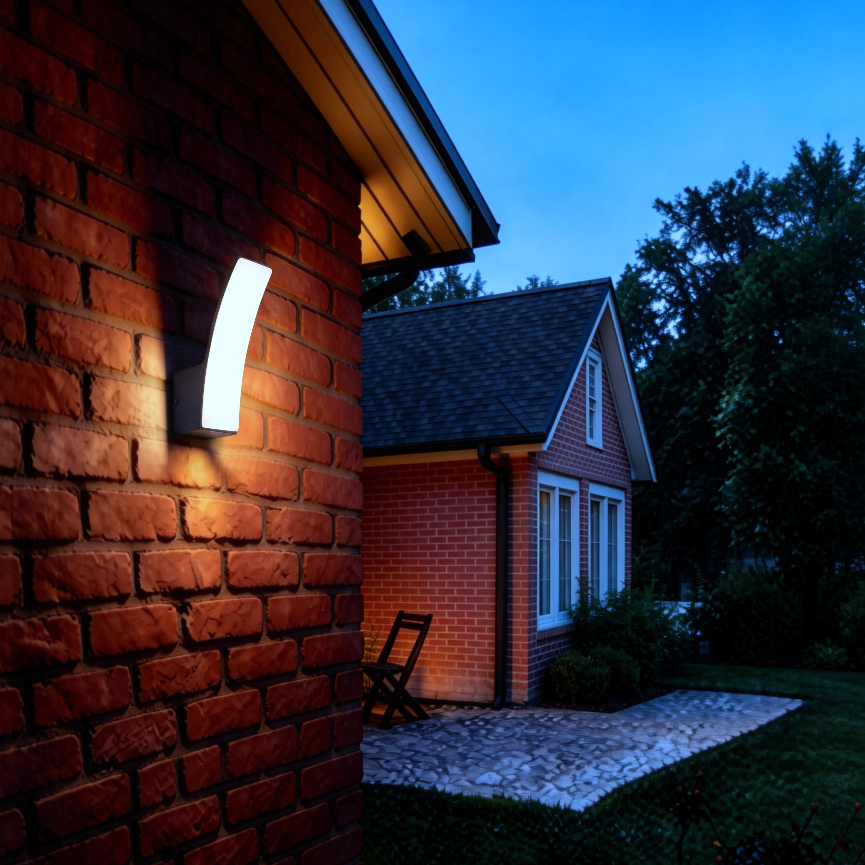 Lutec Kilo Integrated LED Outside Wall Light - Dark Grey
