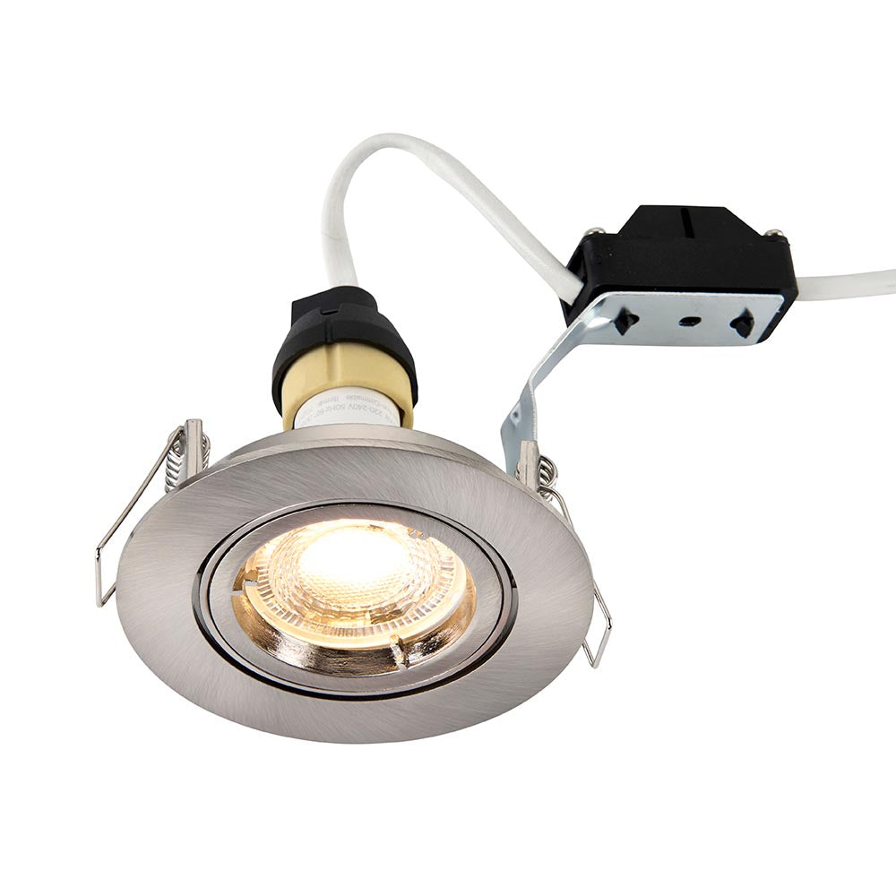 Cast Nickel Tilt Recessed Downlight — installed view