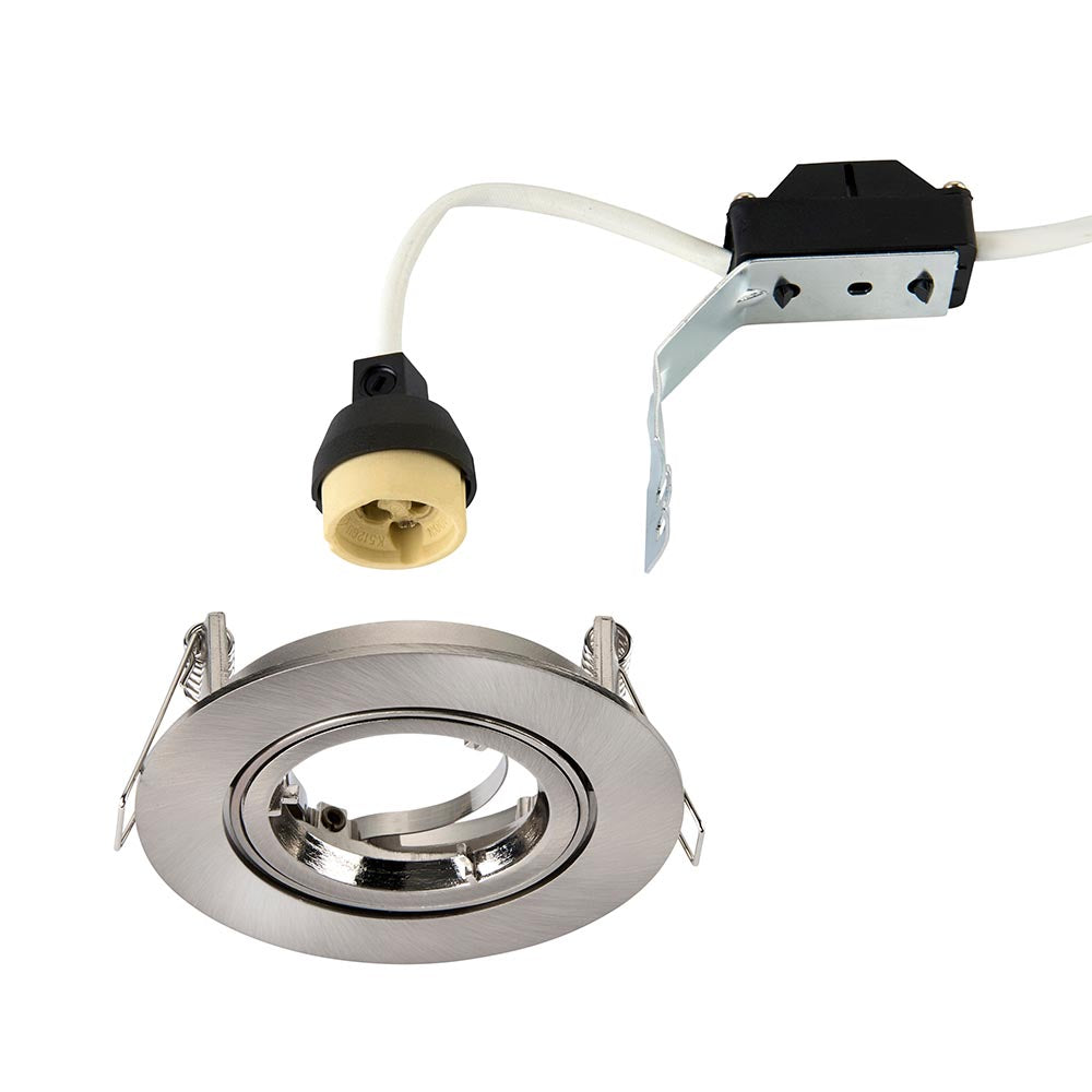 Cast Nickel Tilt Recessed Downlight — shade or glass detail