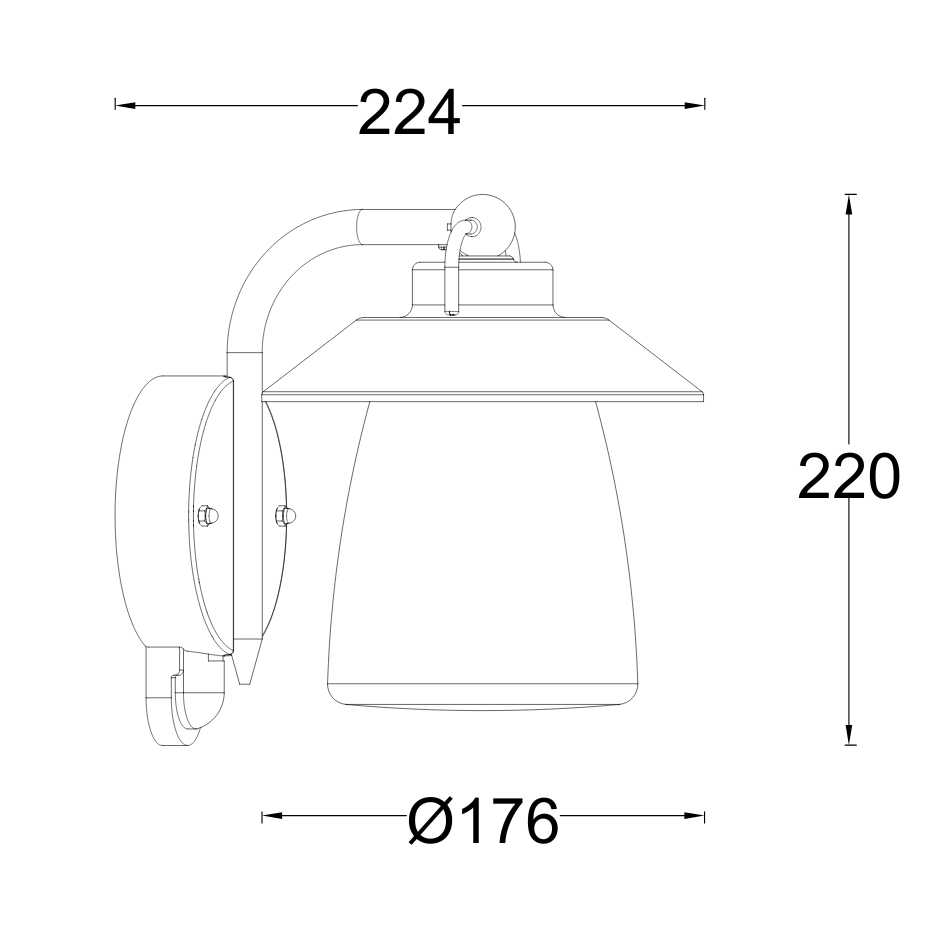 Lutec Cate PIR Outdoor Wall Light - Black-Rust