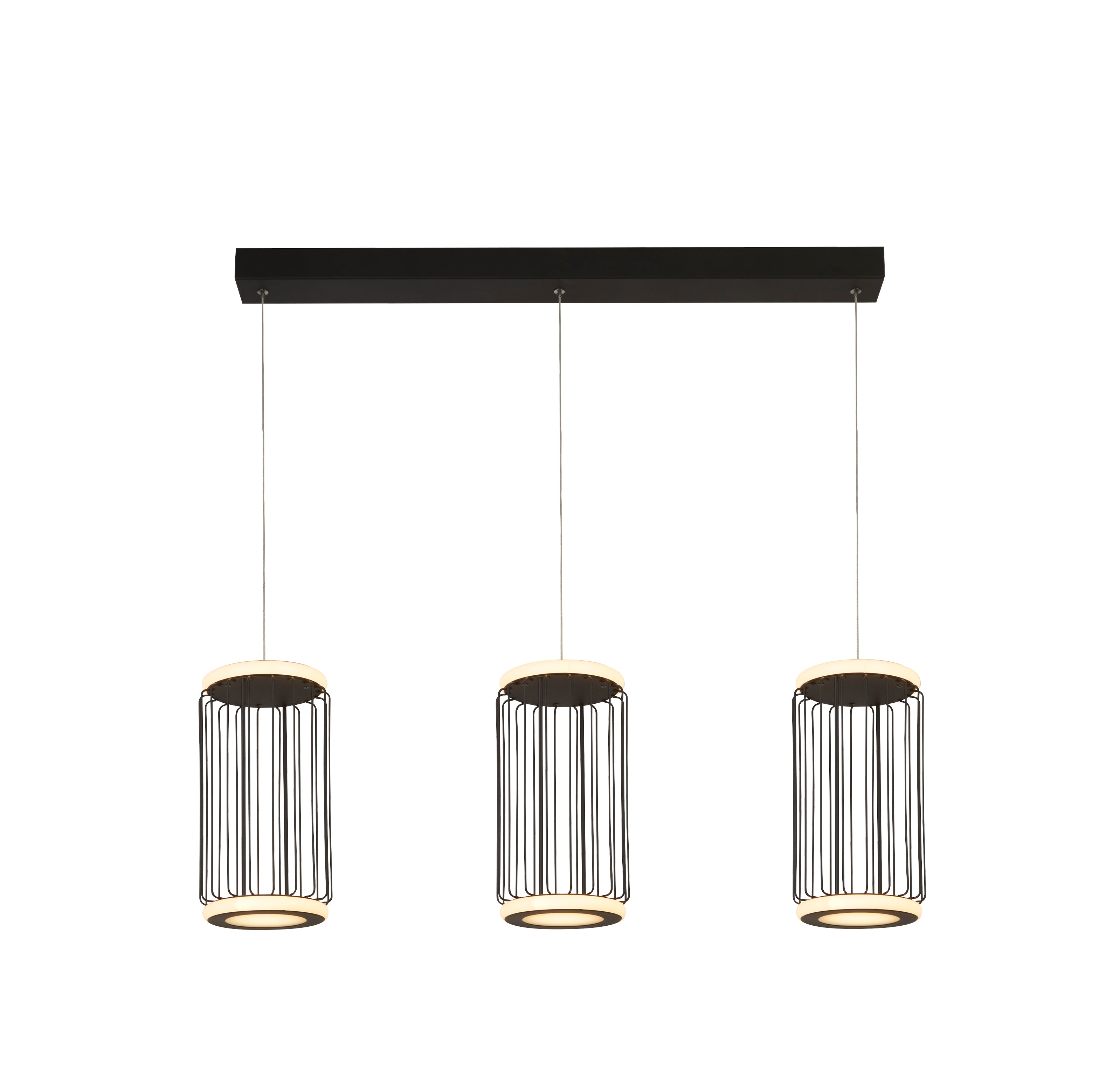 Searchlight Circolo Black LED 3 Light Cage Bar Pendant