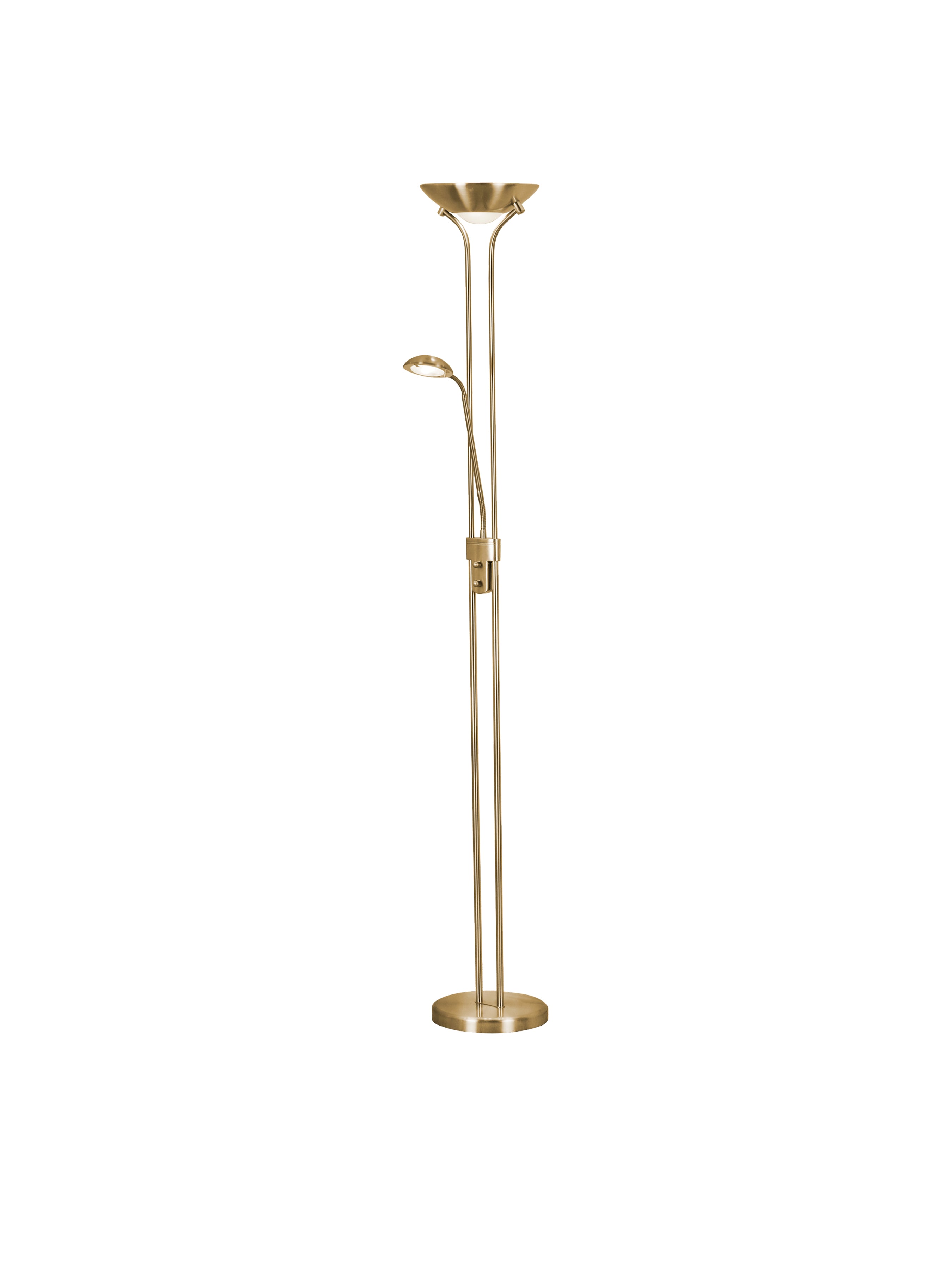 Searchlight Mother & Child LED Dimmable Brass Floor Lamp