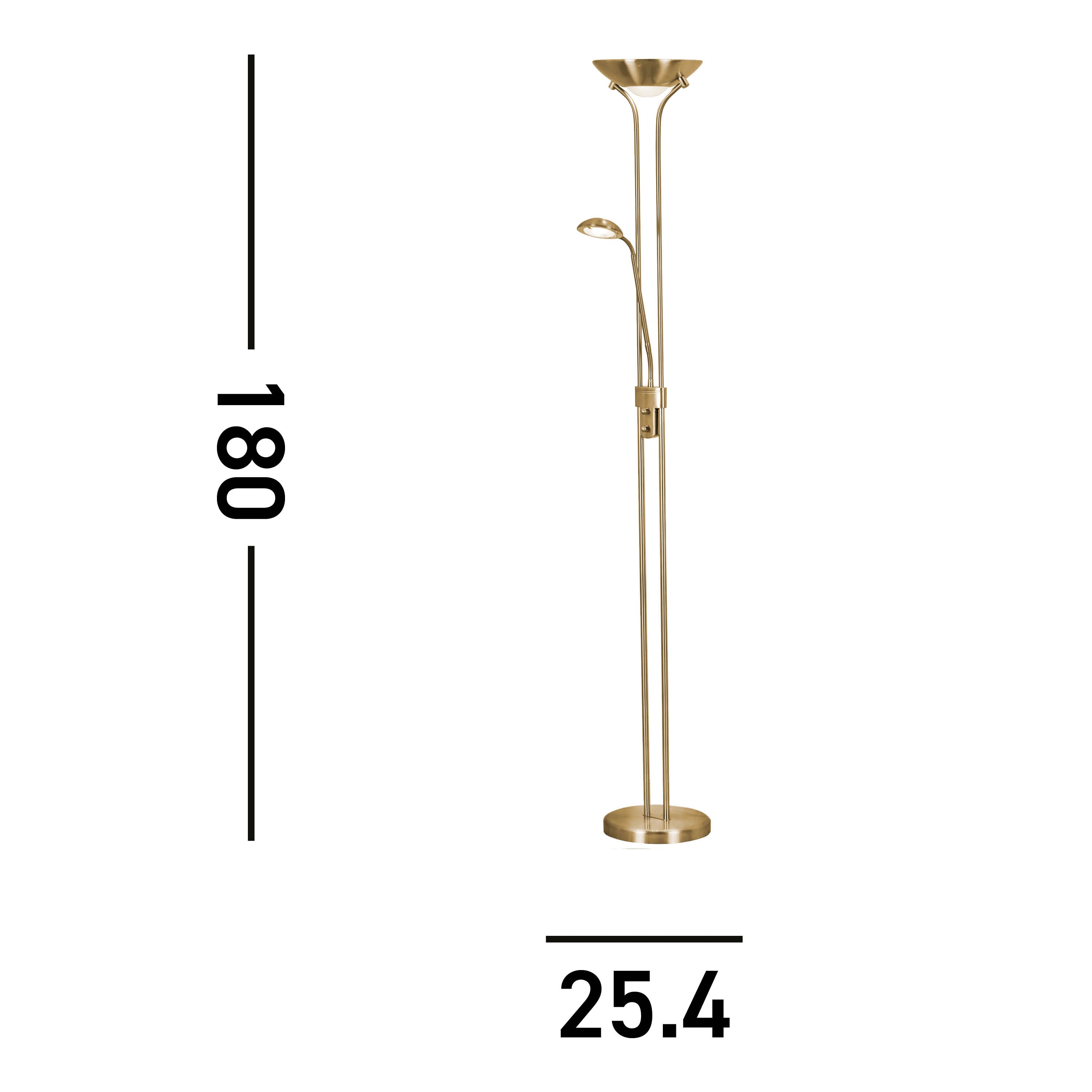 Searchlight Mother & Child LED Dimmable Brass Floor Lamp